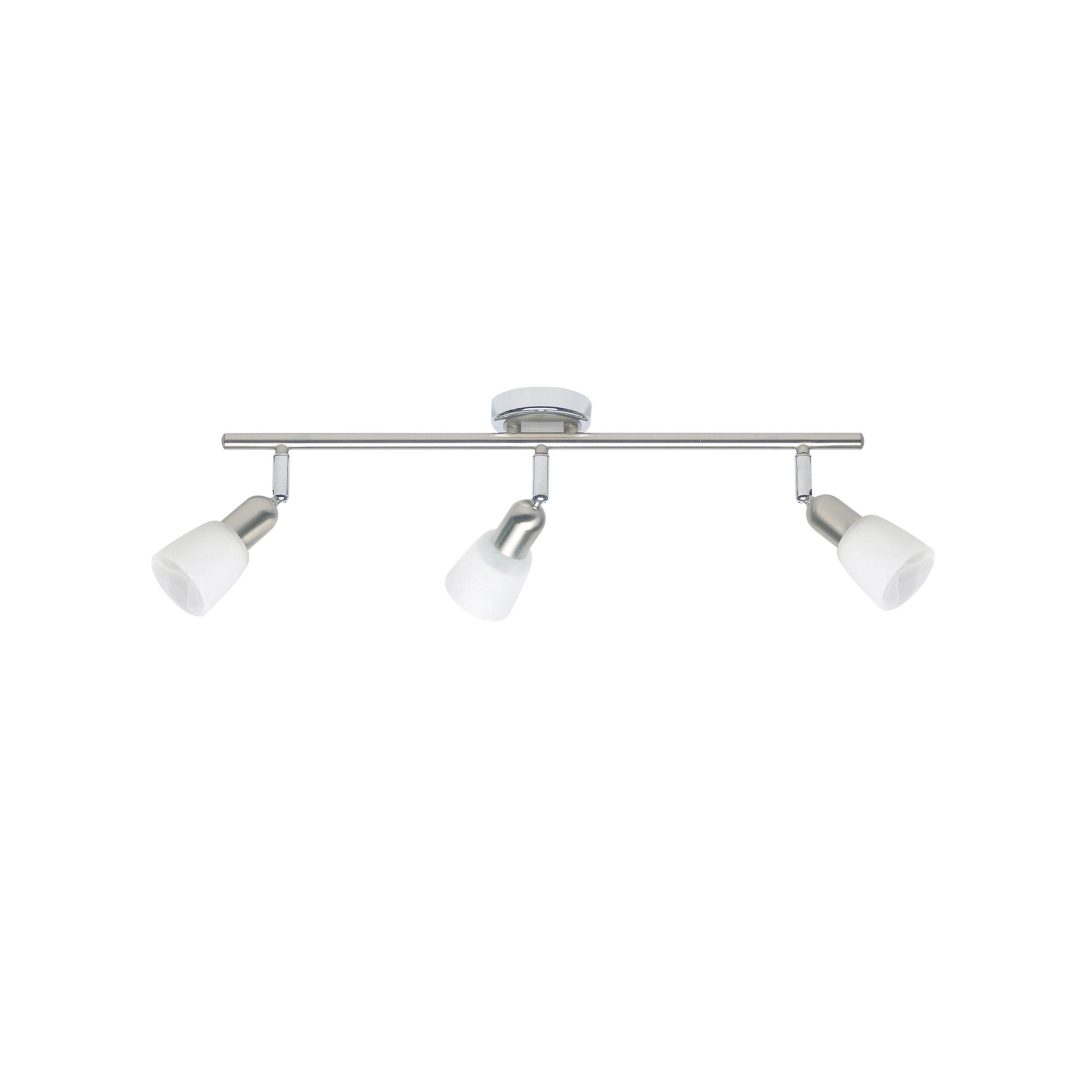 Deckenstrahler Sofia, eisen/chrom/weiß, Länge 57 cm, 3-flg.