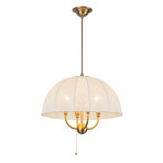 Hängelampe Crosby, beige/gold, Ø 46 cm Textil/Metall 4 x E14