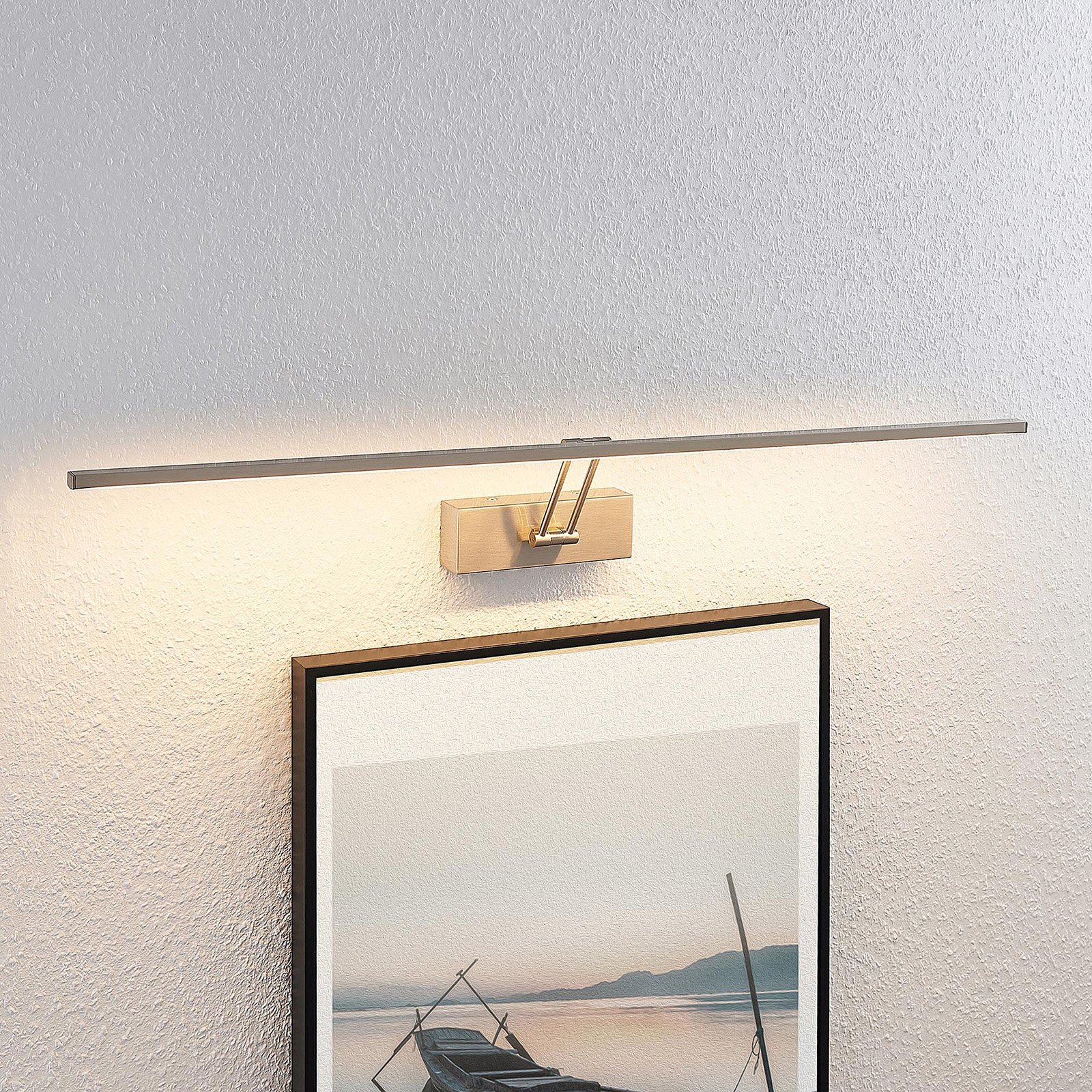 Lucande Thibaud LED-Bilderleuchte, nickel, 83,4 cm