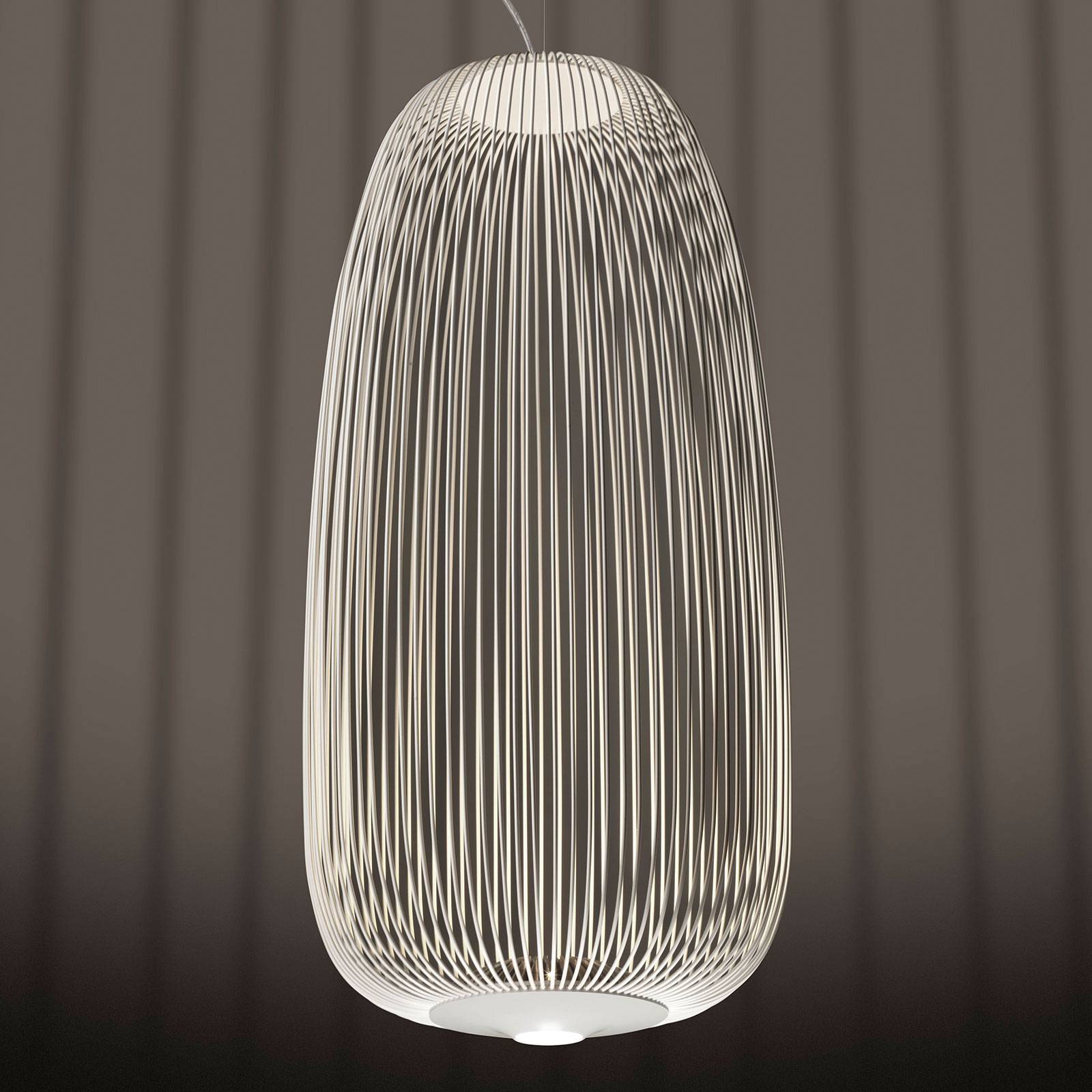 FOSCARINI Foscarini Spokes 1 LED pendant lamp, white, for Living / Dining Room, painted steel, aluminium, 30 W, energy efficiency: A, H: 71 cm