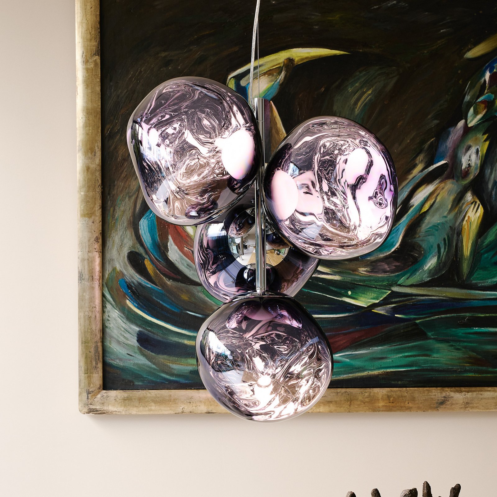 Tom Dixon LED hanging light Melt Chandelier Mini, smoke grey