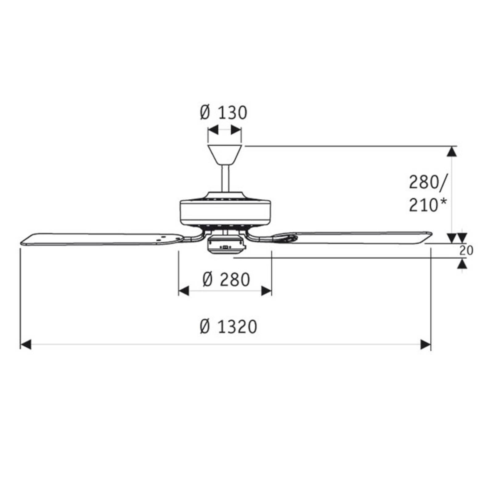 Stropný ventilátor Classic Royal 132 hnedý/orech