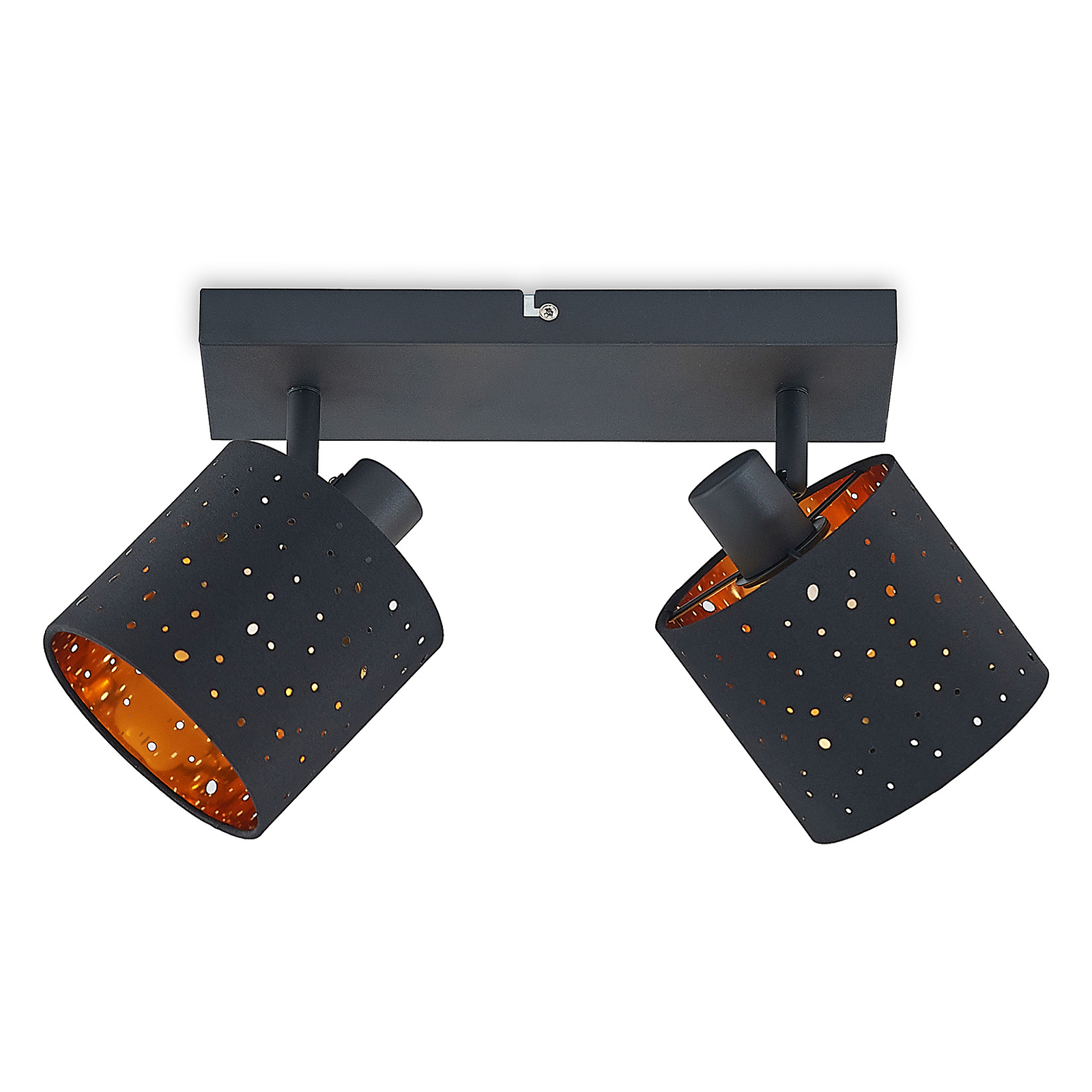 Lindby Darima ceiling spotlight, two-bulb black