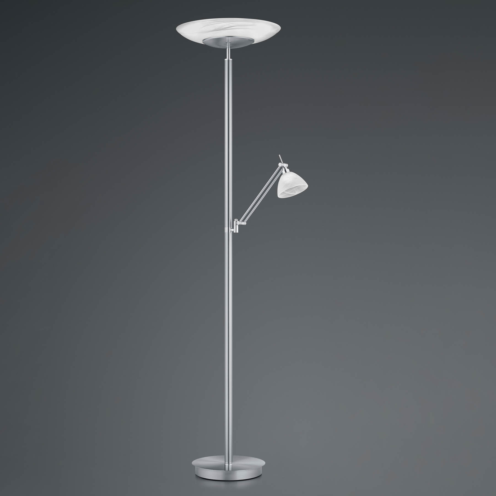 B-Leuchten Findus LED stojací lampa 2 zdroje nikl