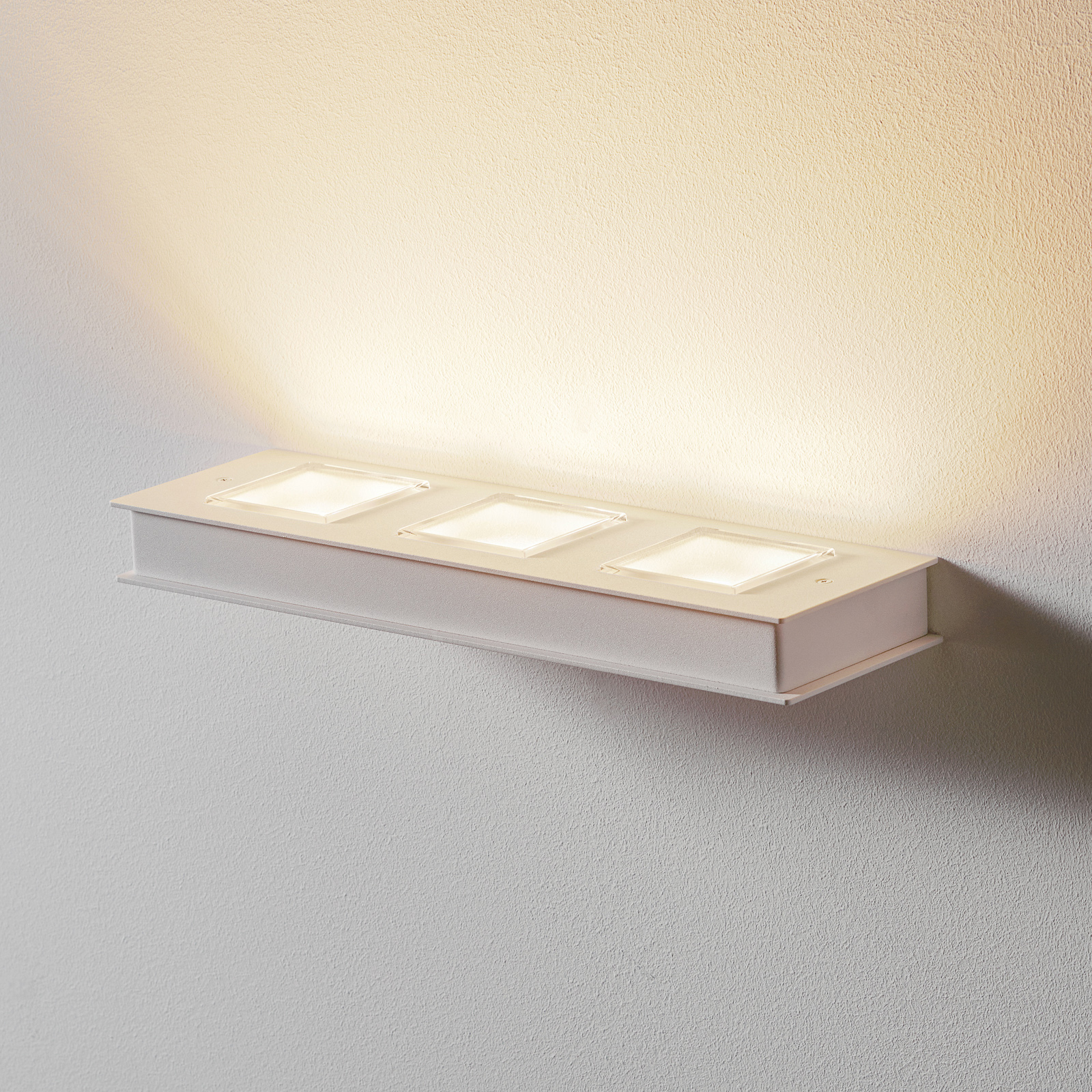 Fabbian Quarter – vit LED-vägglampa 3 lampor