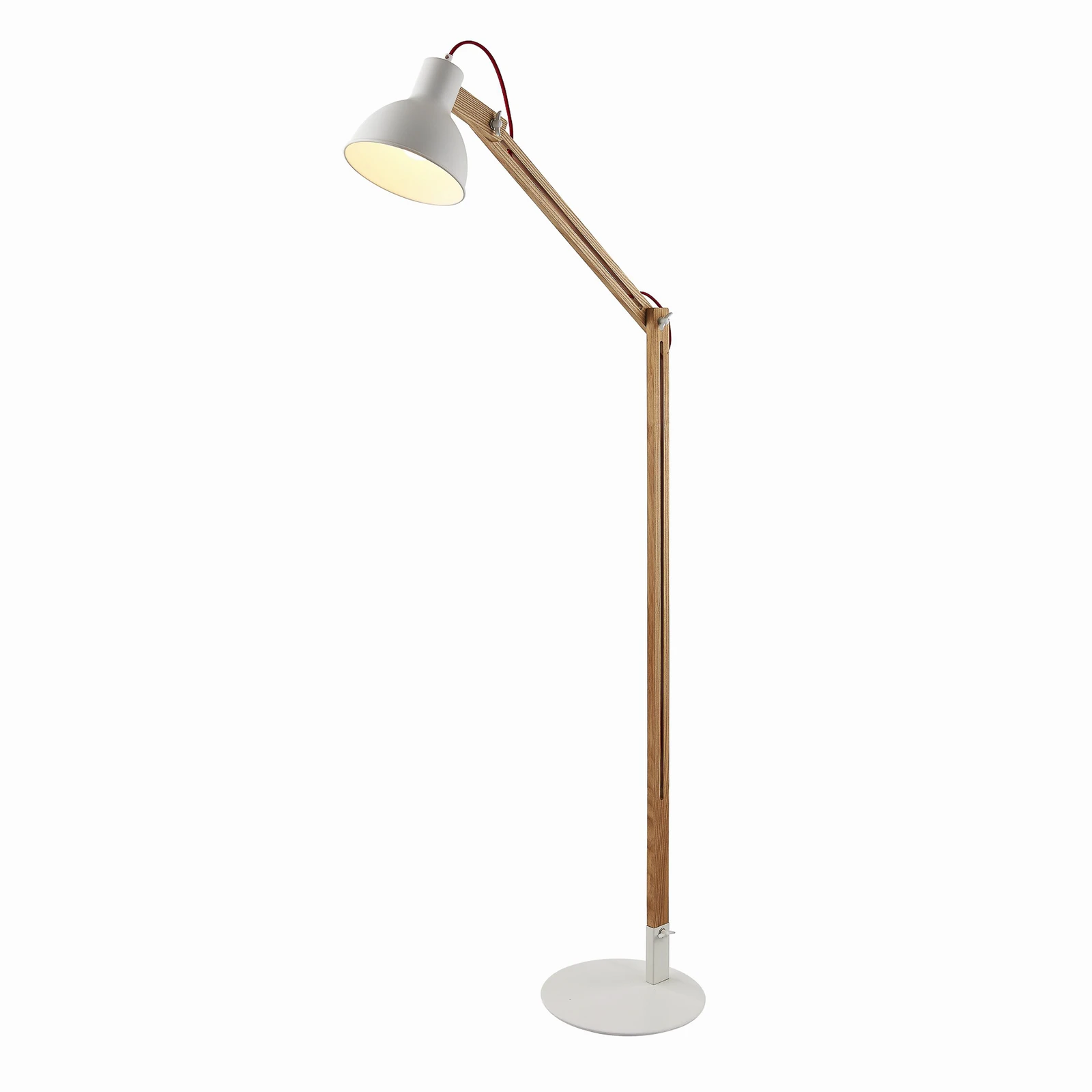Lindby φωτιστικό δαπέδου Shivanja, ξύλο, ρυθμιζόμενο, 146 cm, E27