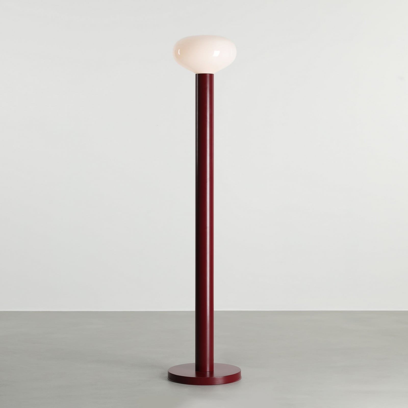 Podna lampa Flo, crvena, Ø 30 cm, 1 žarulja, staklo - Aldex