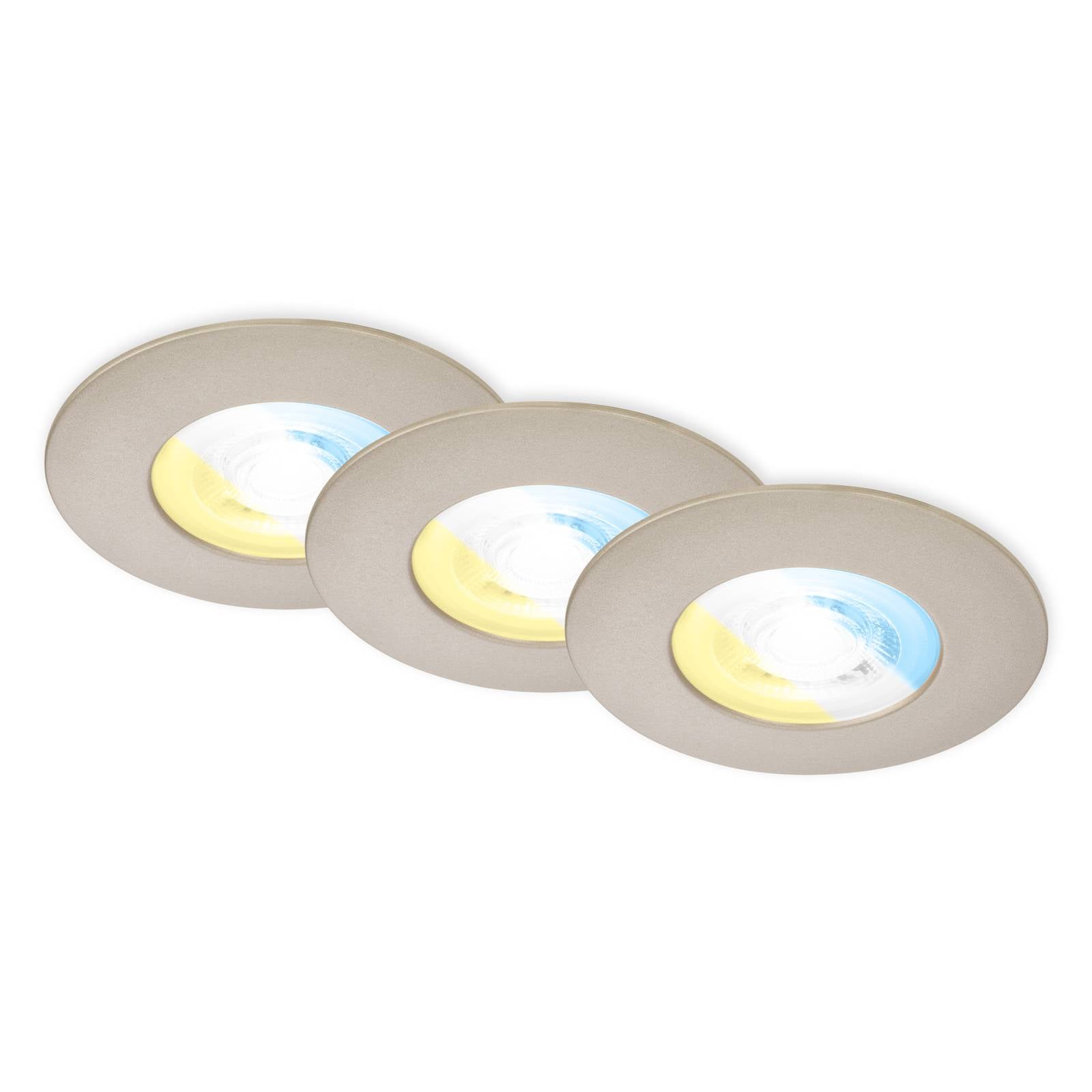 LED-Einbauspot 7605 IP44 3er-Set CTS nickel matt