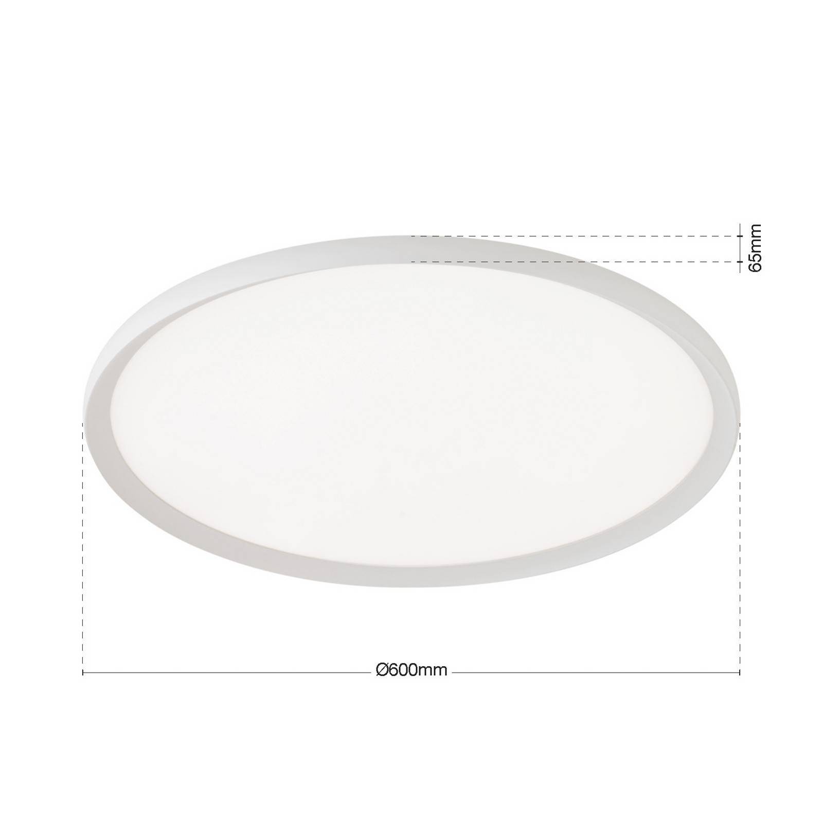 LED-Deckenlampe Kant, Ø 60 cm, weiß, CCT, Metall/Kunststoff günstig online kaufen