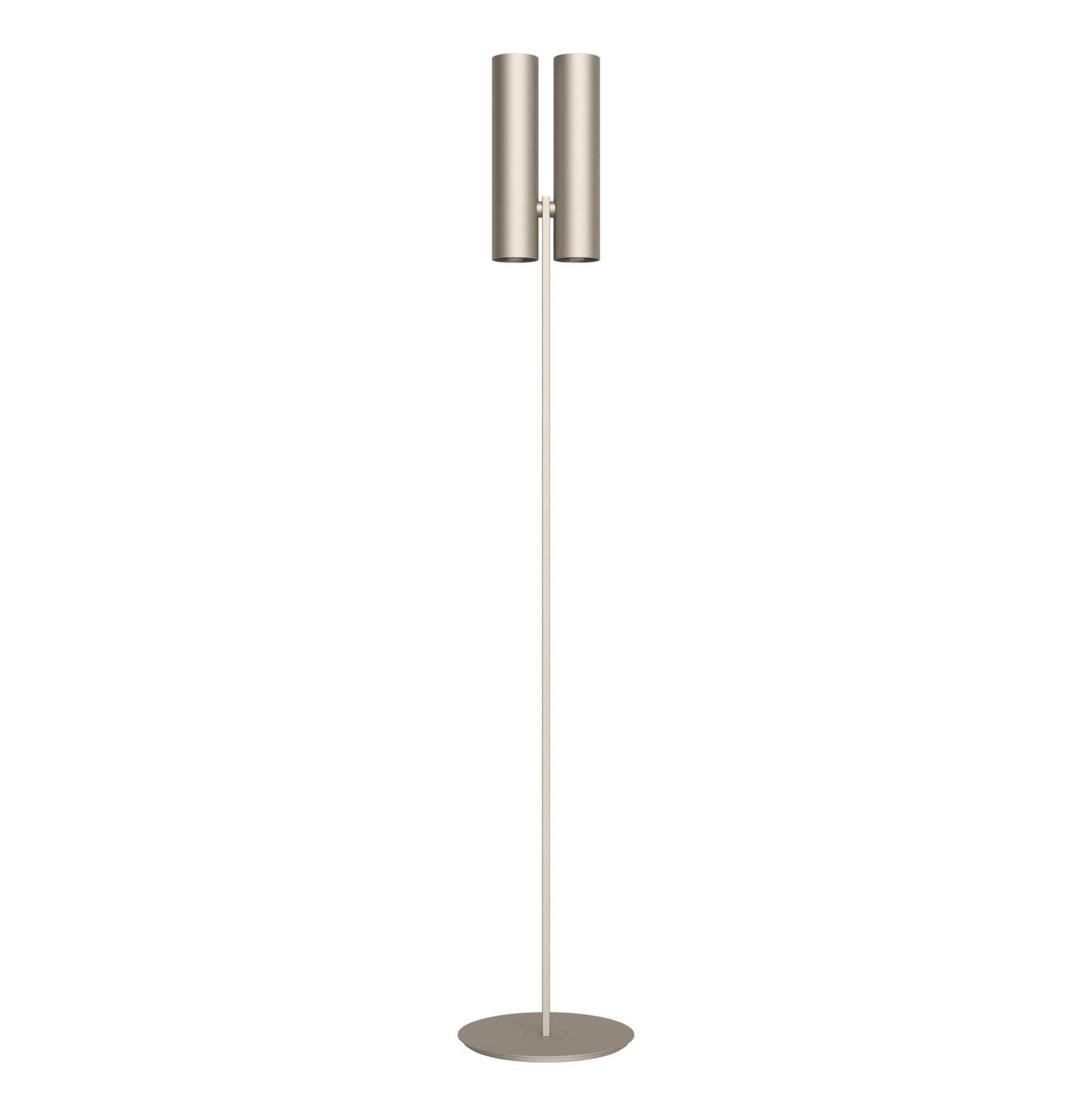 Rotaliana Tobu F1 floor lamp, 3000 K, 90°, bronze, for Living / Dining Room, steel, aluminium, 40 W, W: 21.4 cm, H: 195 cm