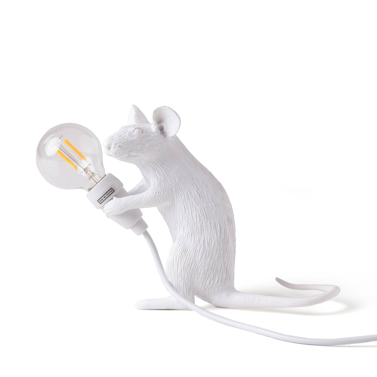 SELETTI Lampe déco LED Mouse Lamp USB assise blanche