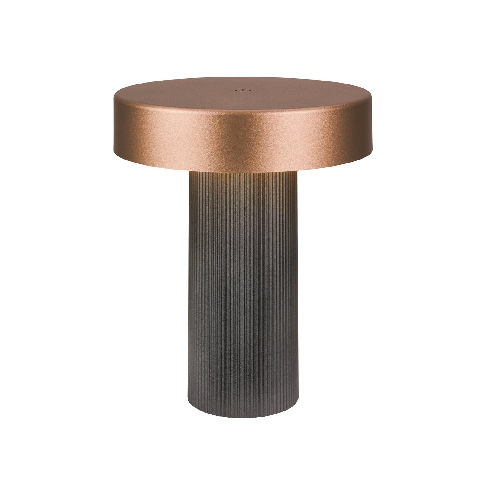 lámpara de mesa LED recargable Bito, bronce/antracita, altura 20 cm, IP44