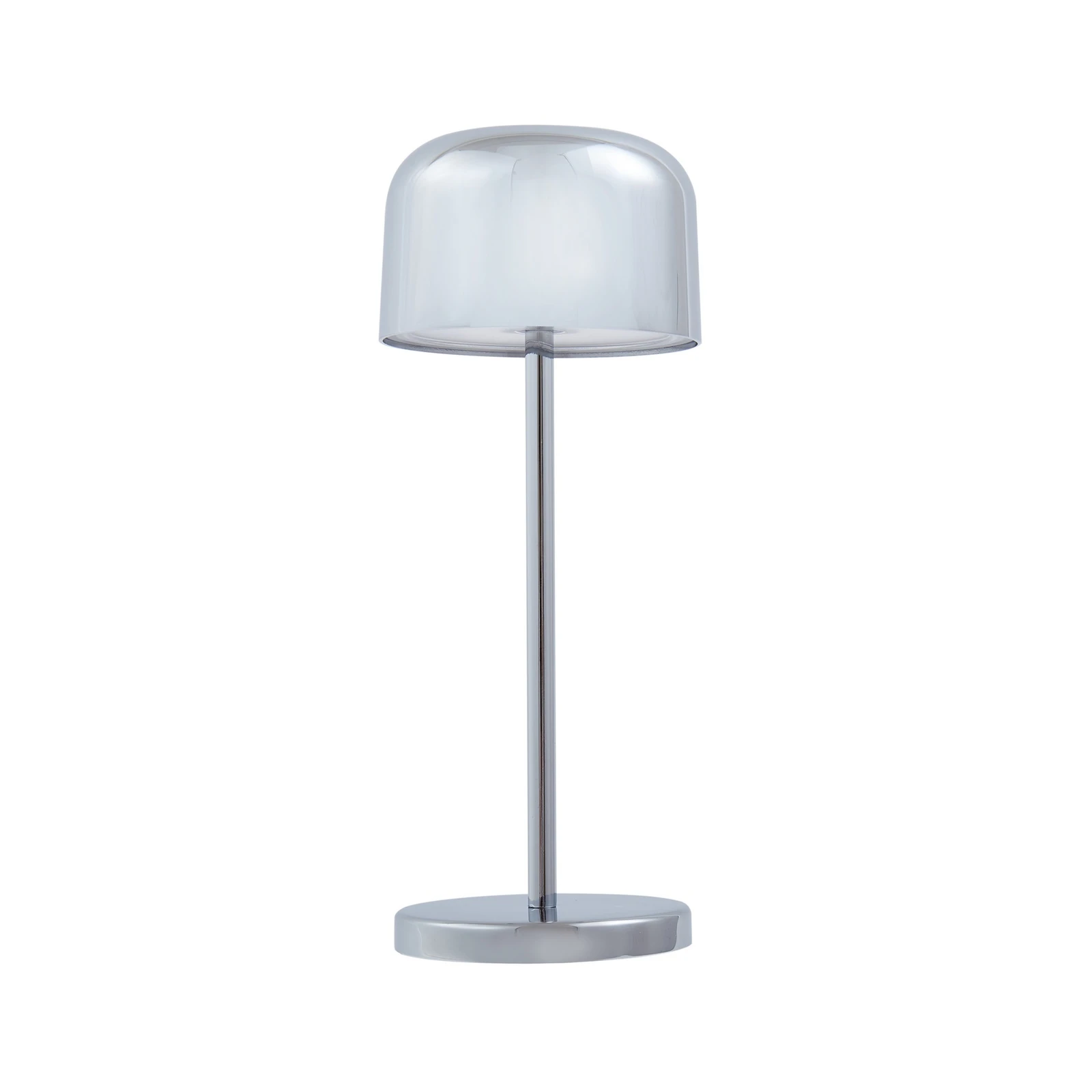 Lucande LED-Akku-Tischleuchte Quill, chrom, CCT, dimmbar