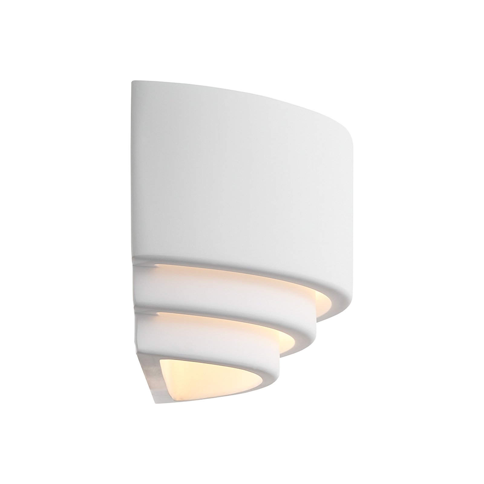 Lancio Langwerpige wandlamp van gips, met stekker, wit