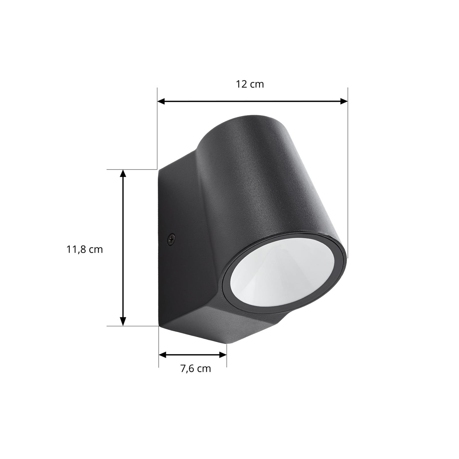 Illuvia LED-ulkoseinävalaisin, IP54, mattamusta, metalli - Lindby