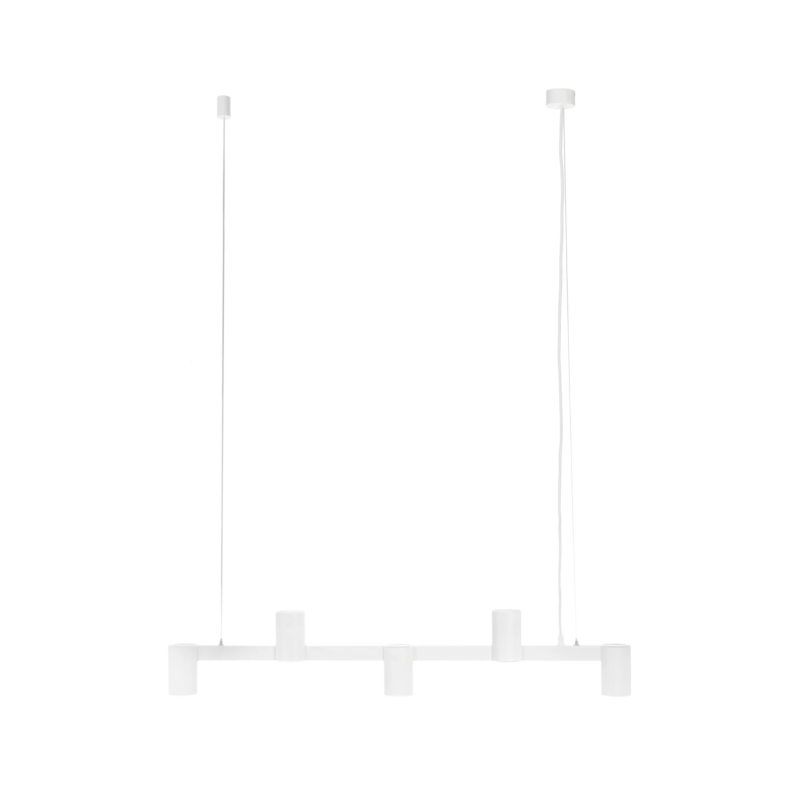 Suspension Arcchio Brinja, blanche, longueur 90 cm, à 5 lampes, GU10