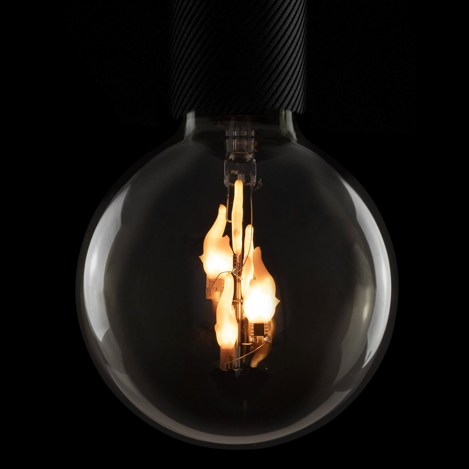 SEGULA LED Fire Flame Line E27 1W G125 číra závesná 1800K