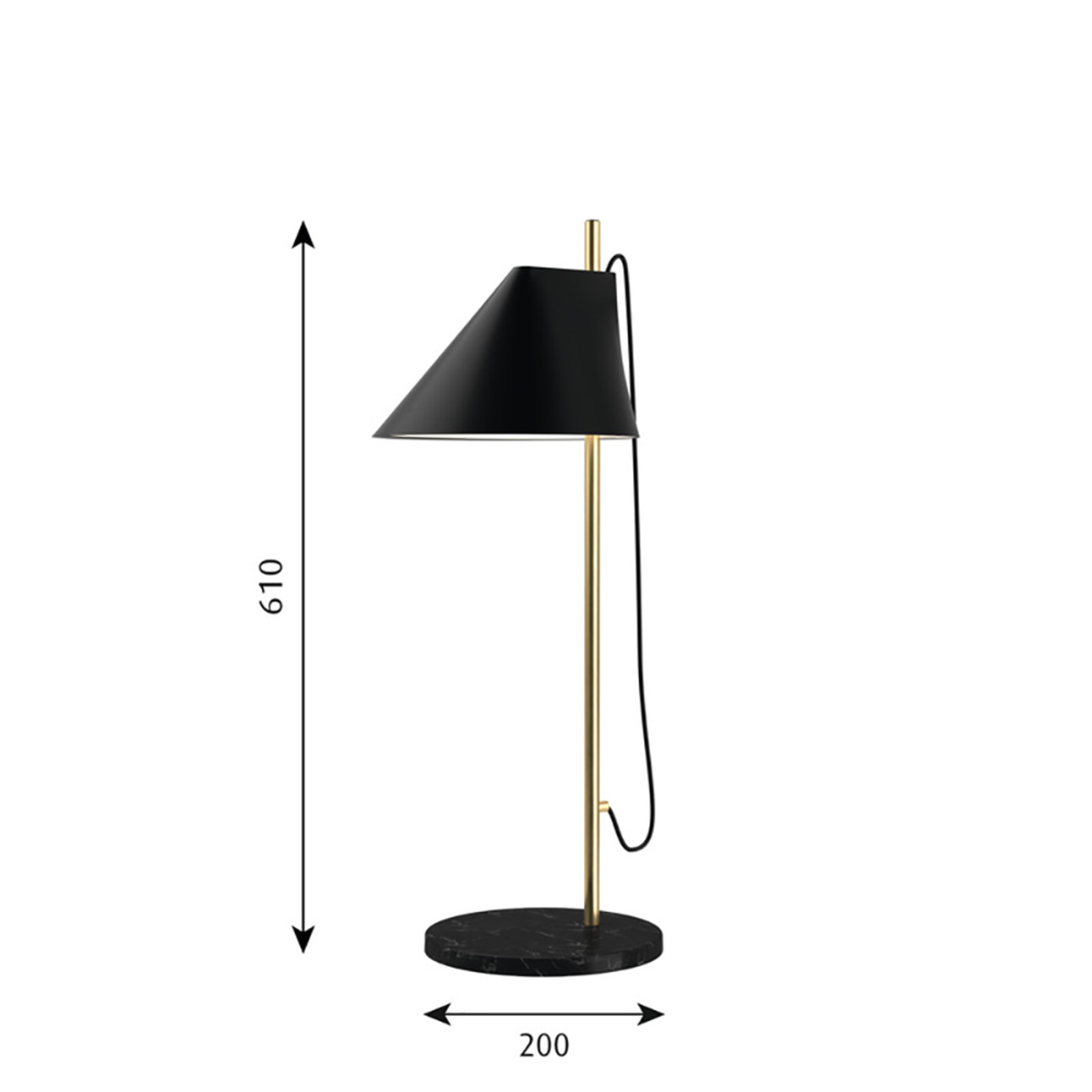 Yuh Table Lamp Black/Brass - Louis Poulsen