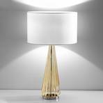 Costa Rica table lamp, white lampshade, amber base