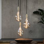 Lampa wisząca Tala Triple Pendant okrągła E27 przezroczysta czarna/mosiądz