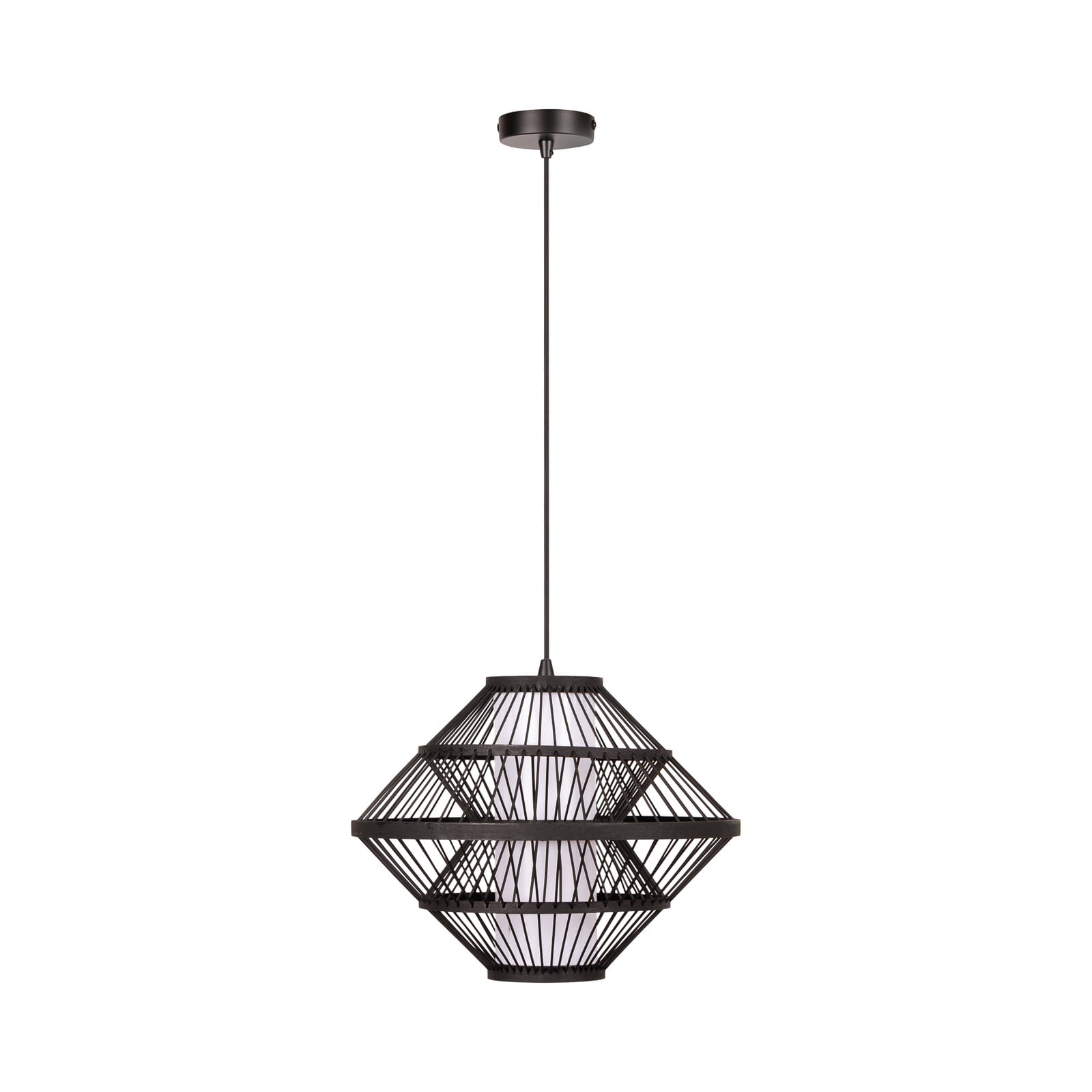 Hängeleuchte PASQUINO, schwarz, Ø 40 cm, Sperrholz, E27