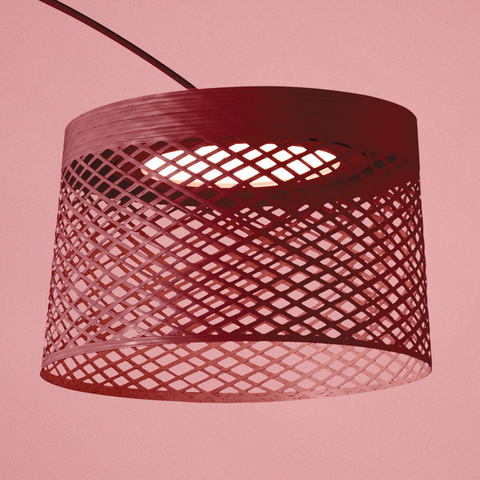 Foscarini Twiggy Grid LED-valokaarilamppu, karmiininpunainen väri