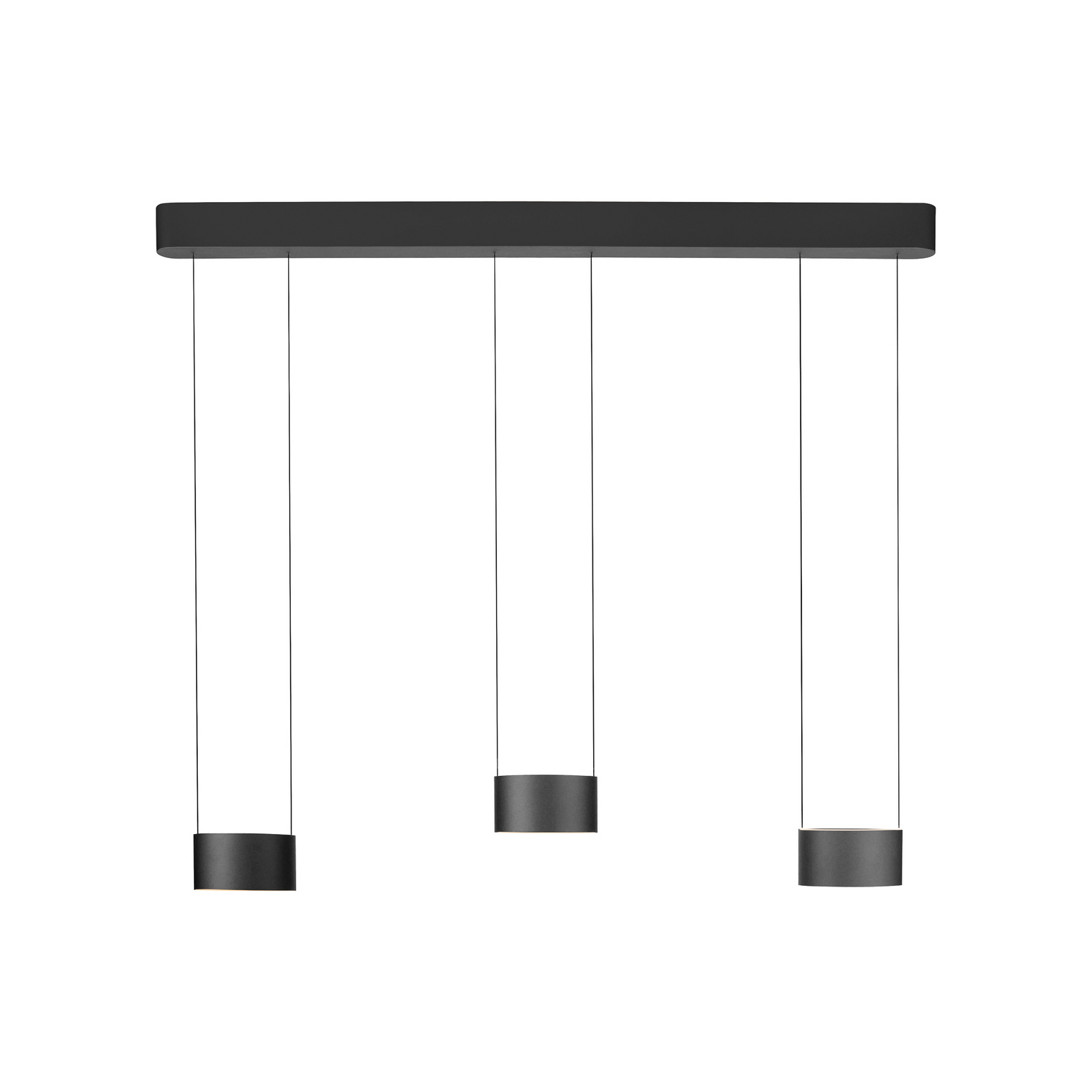 PURE LED-Hängelampe Clipse, grau, Länge 110 cm, CTT, 6-flg.