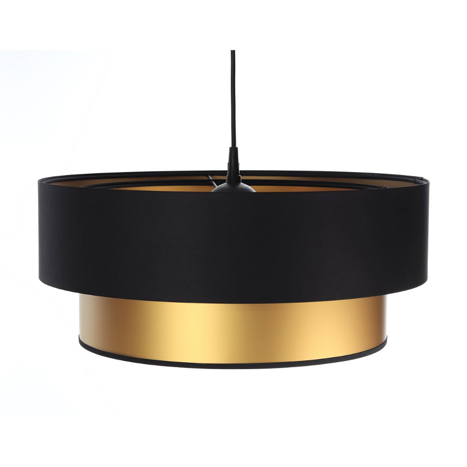 Lampa wisząca Dorina, czarna/złota Ø 50 cm