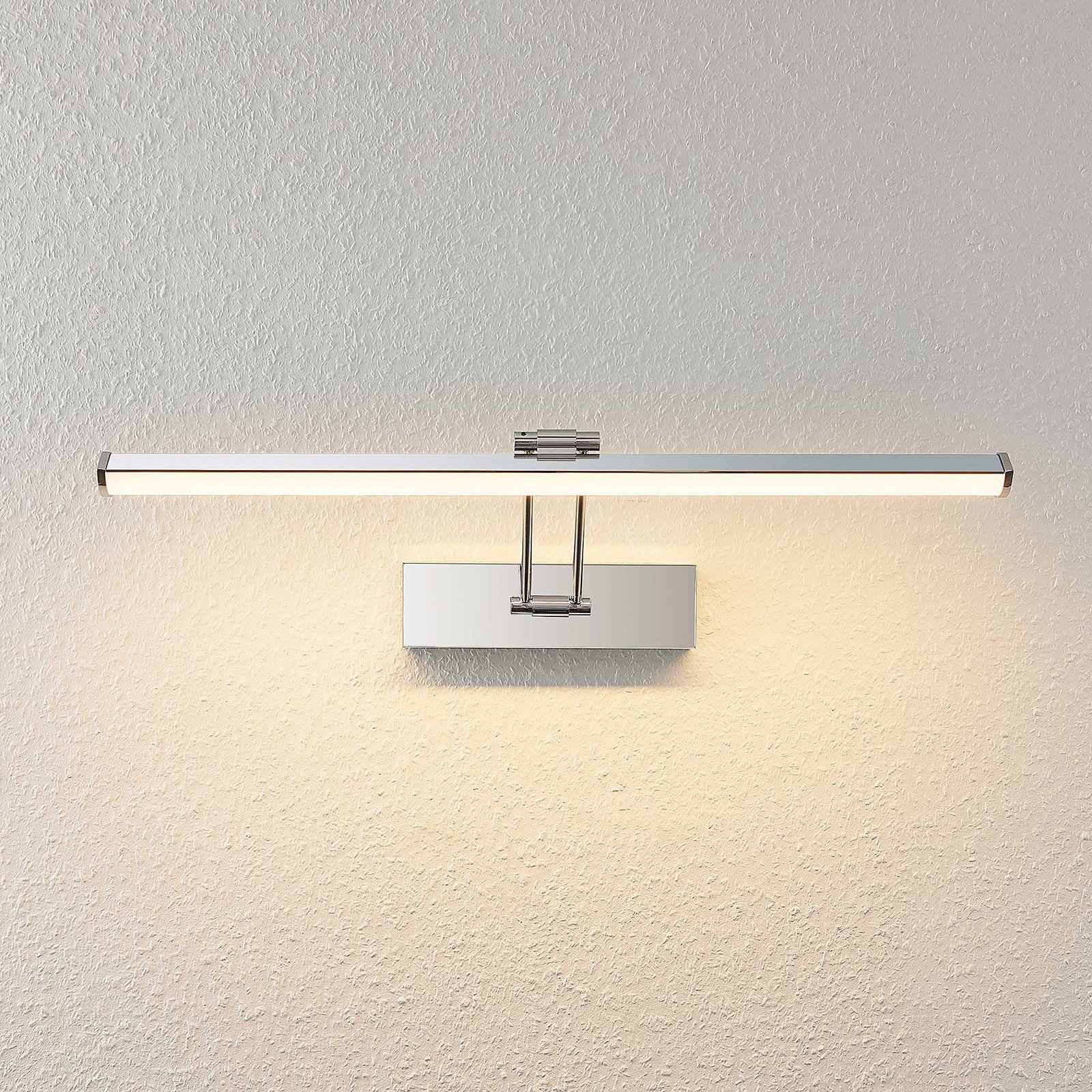 Lindby LED-Spiegelleuchte Sanya, 60 cm, chrom, Metall, IP44