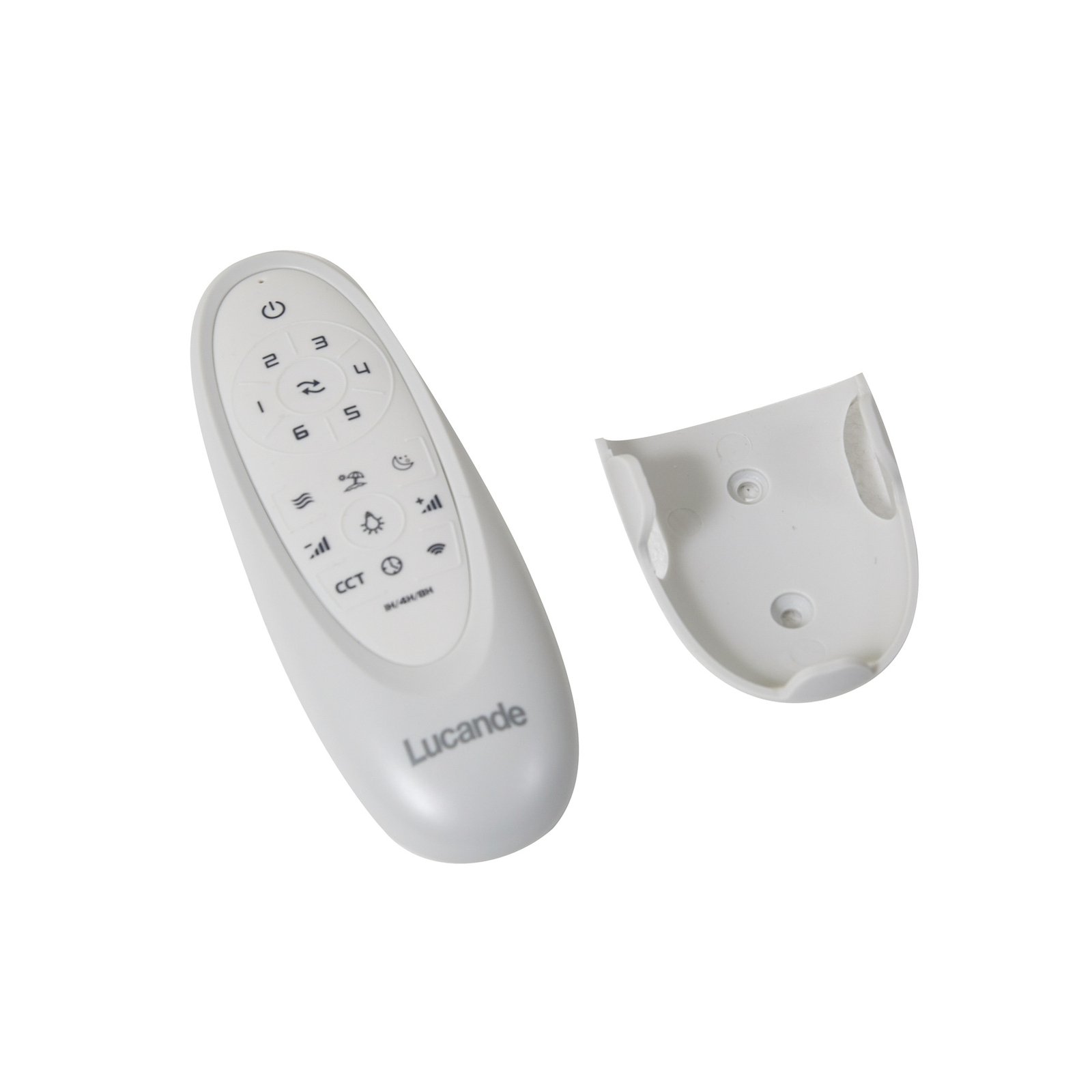 Lucande Smart LED-Deckenventilator Moneno, weiß, DC, Tuya