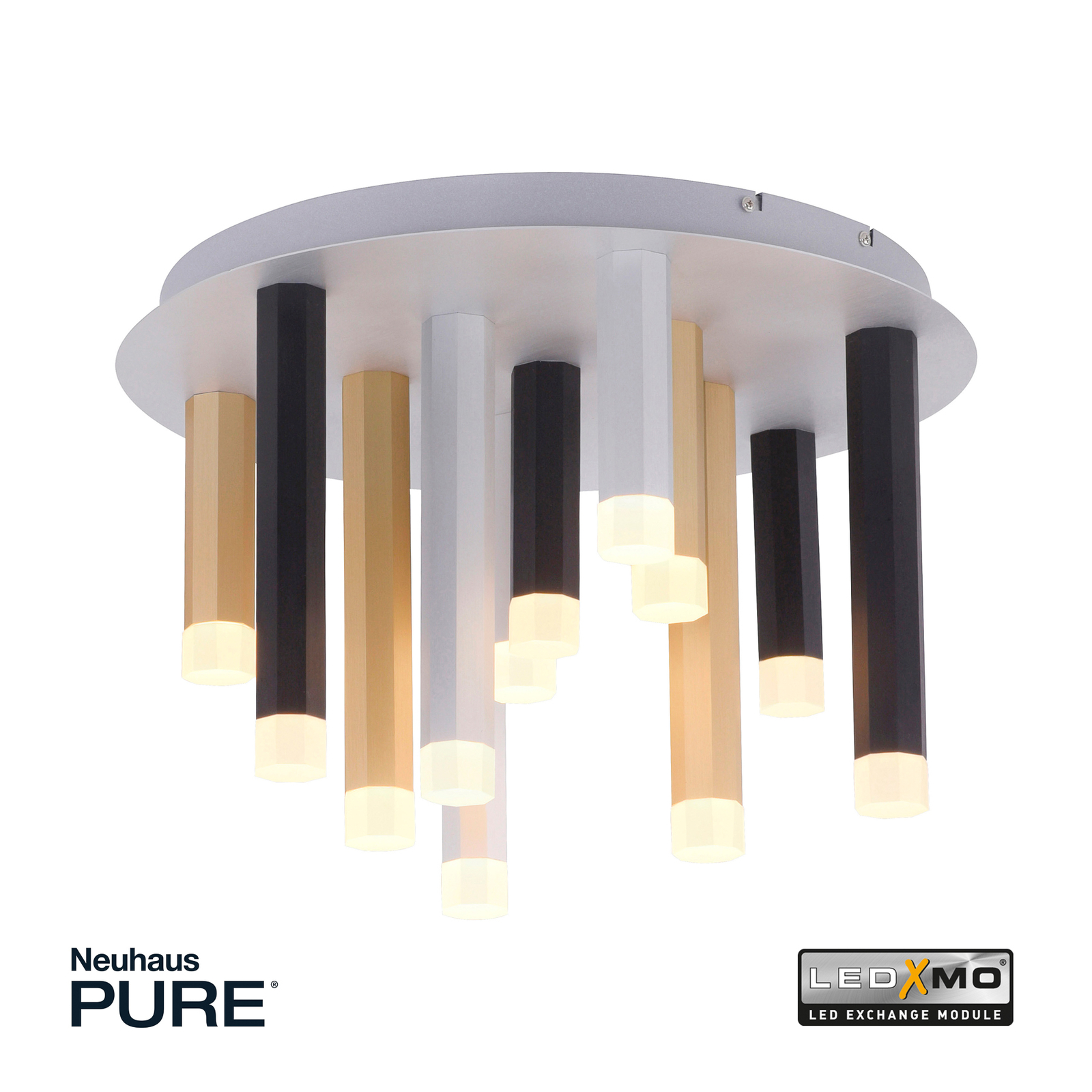 Paul Neuhaus Pure-Gemin LED stropní 12 zdrojů mix