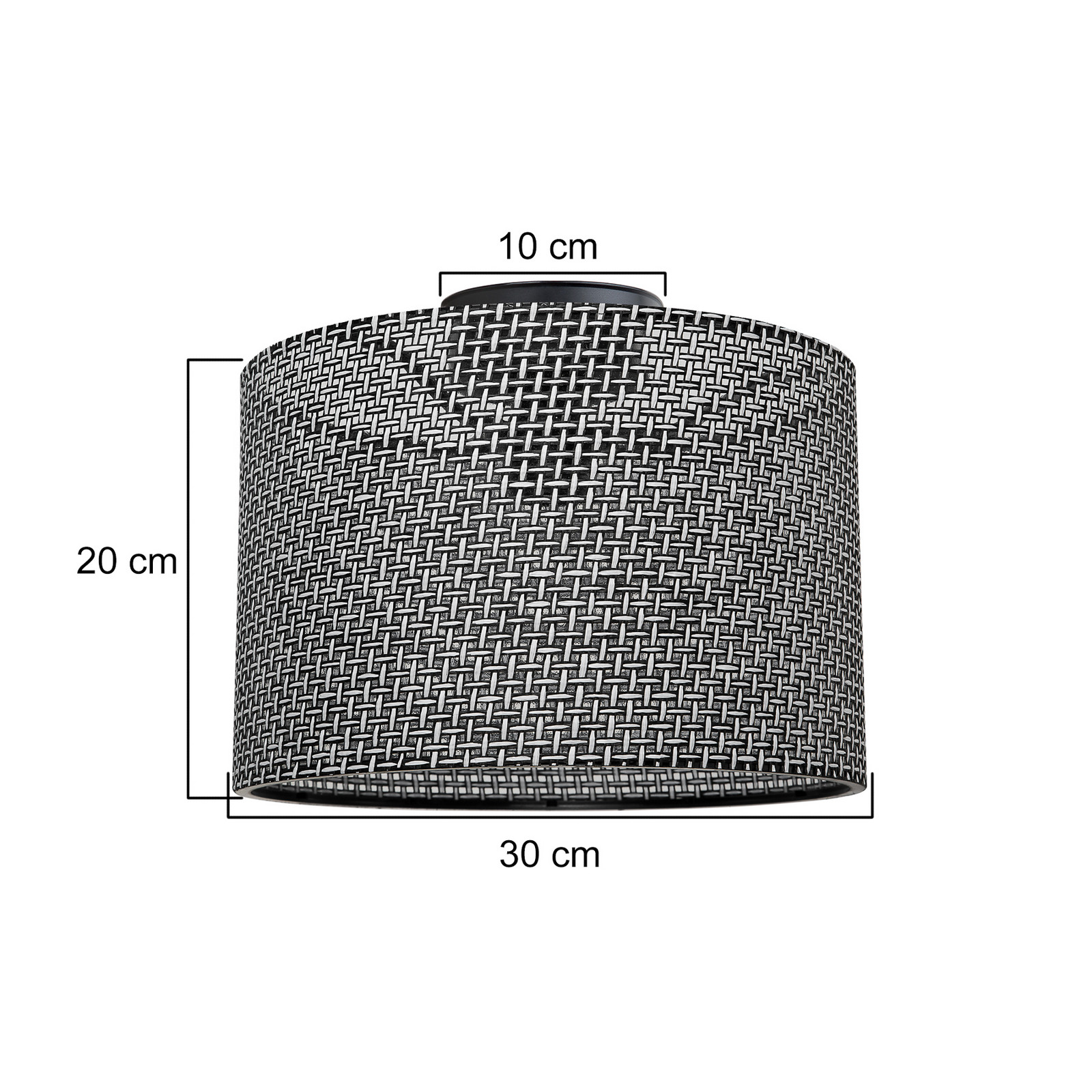 MODELSA Plafonieră Goza model negru pânză Ø 30 cm - Camera de zi / sufragerie - cu model negru - Țesătură / Textil