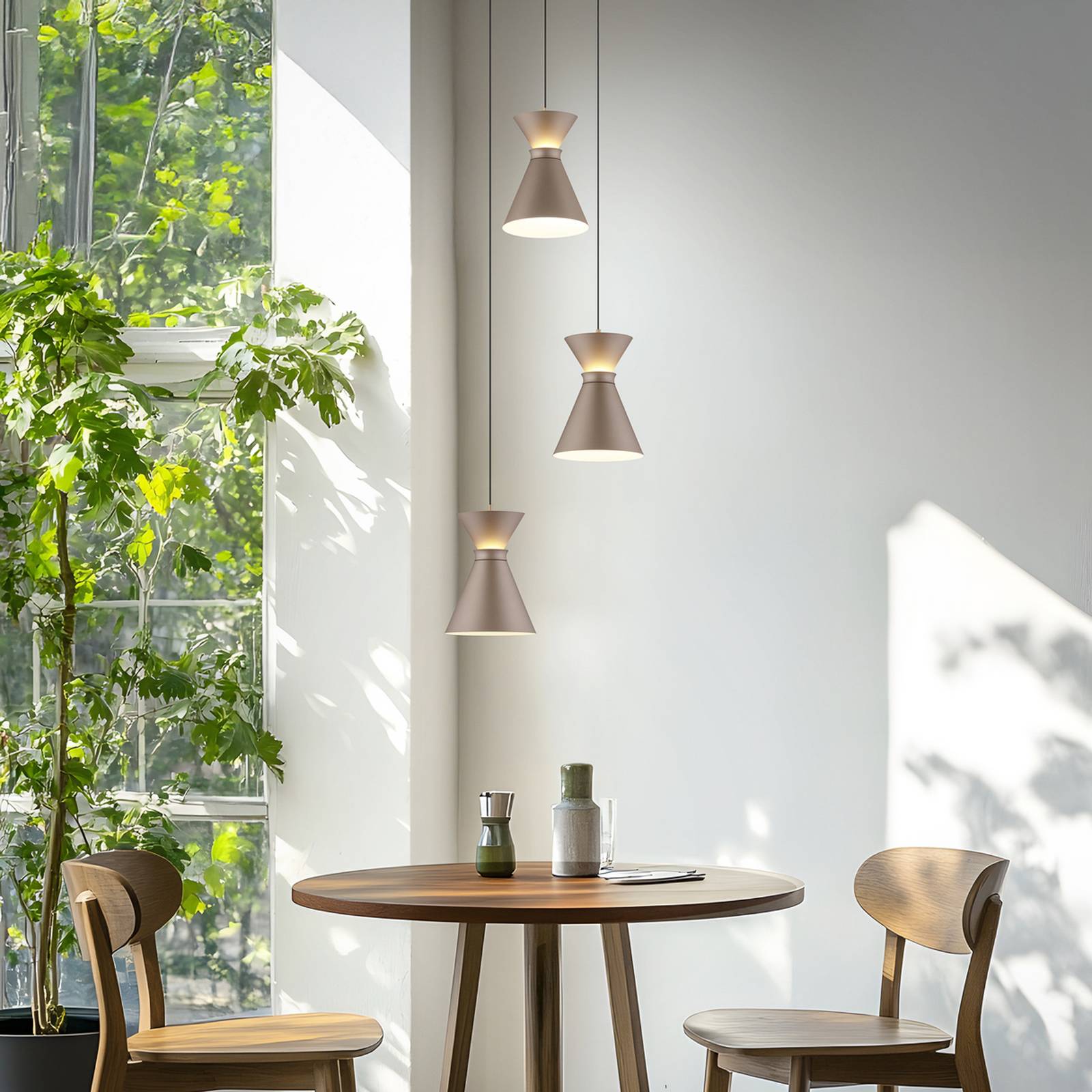 Helestra LED-Hängelampe LUK, 3-flg., braun, dimmbar günstig online kaufen