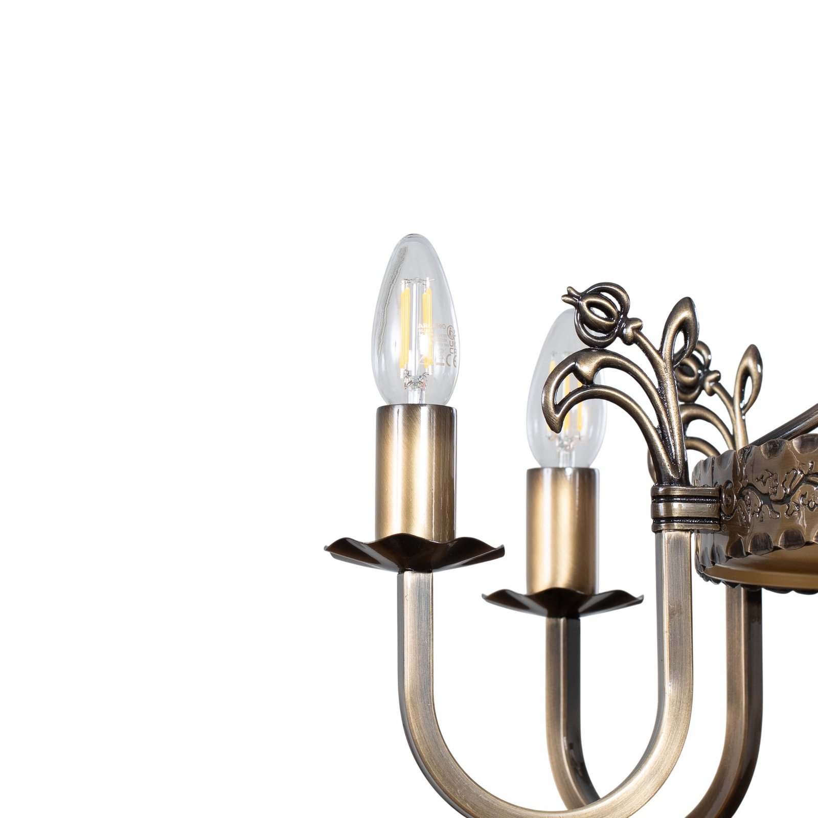 Castle chandelier, light patina, Ø 62 cm, metal, 6-bulb.