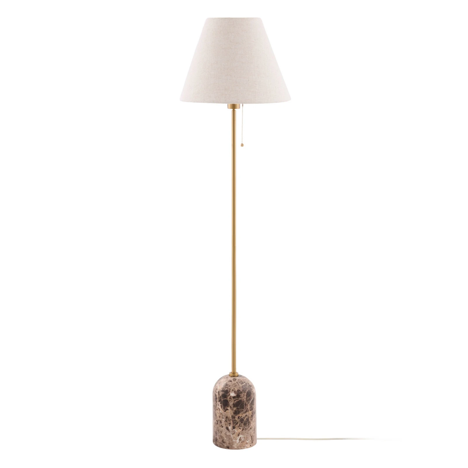 Globen Lighting Gino podna lampa, mramorno podnožje, bež, 145 cm