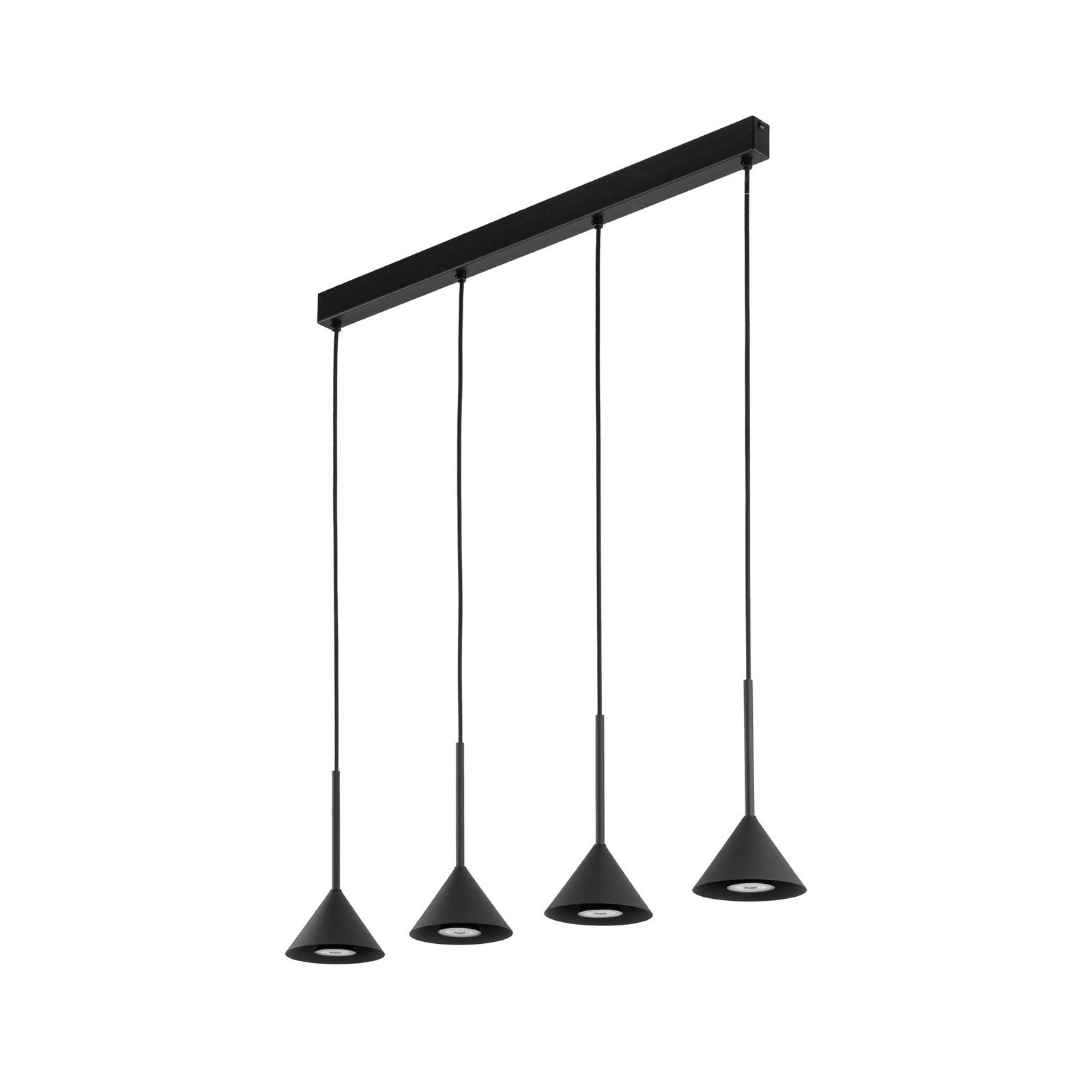 Cono Mini pendant light, 4-bulb, black, E27