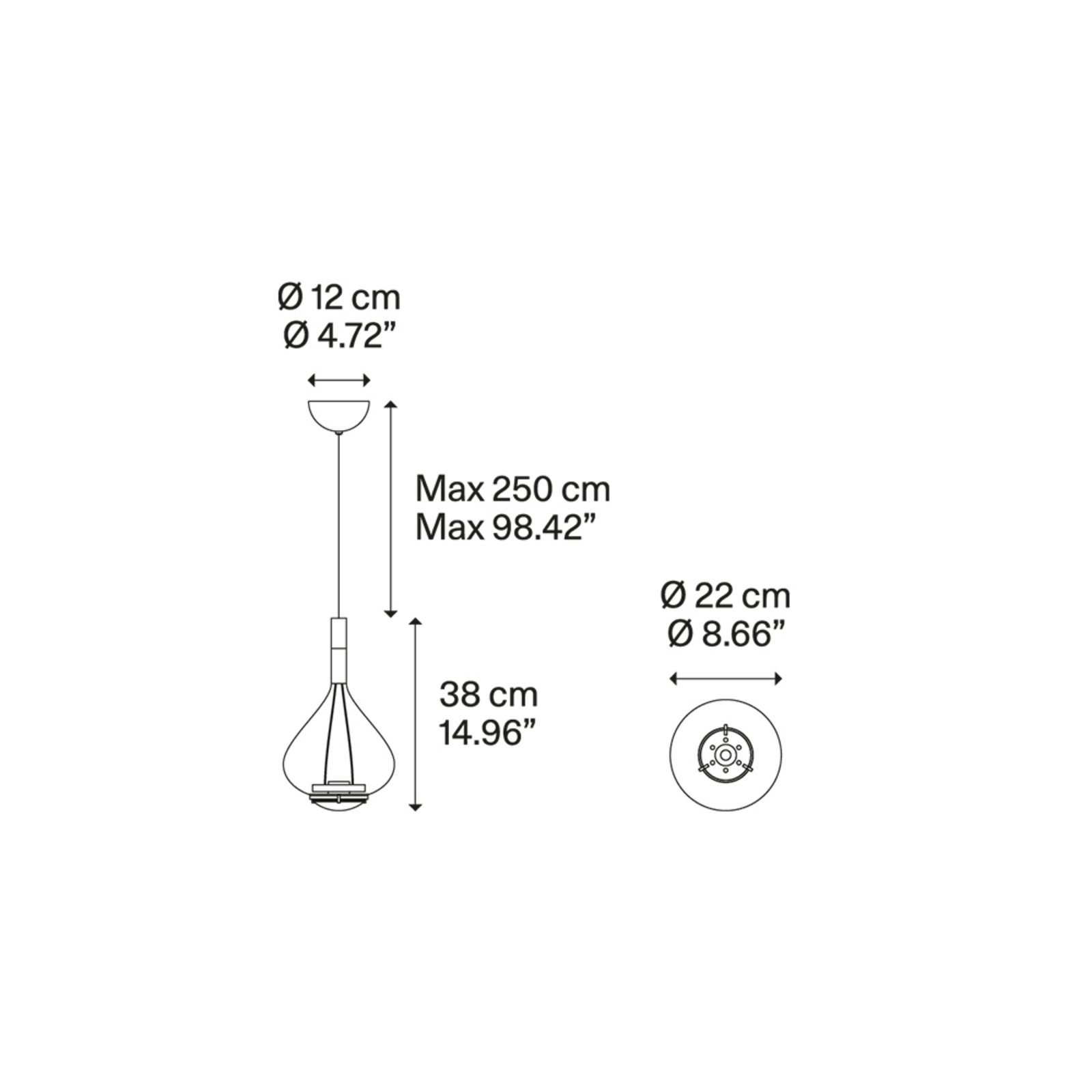 Sky-Fall SO1 Visilica Medium Prozirno Staklo - Lodes