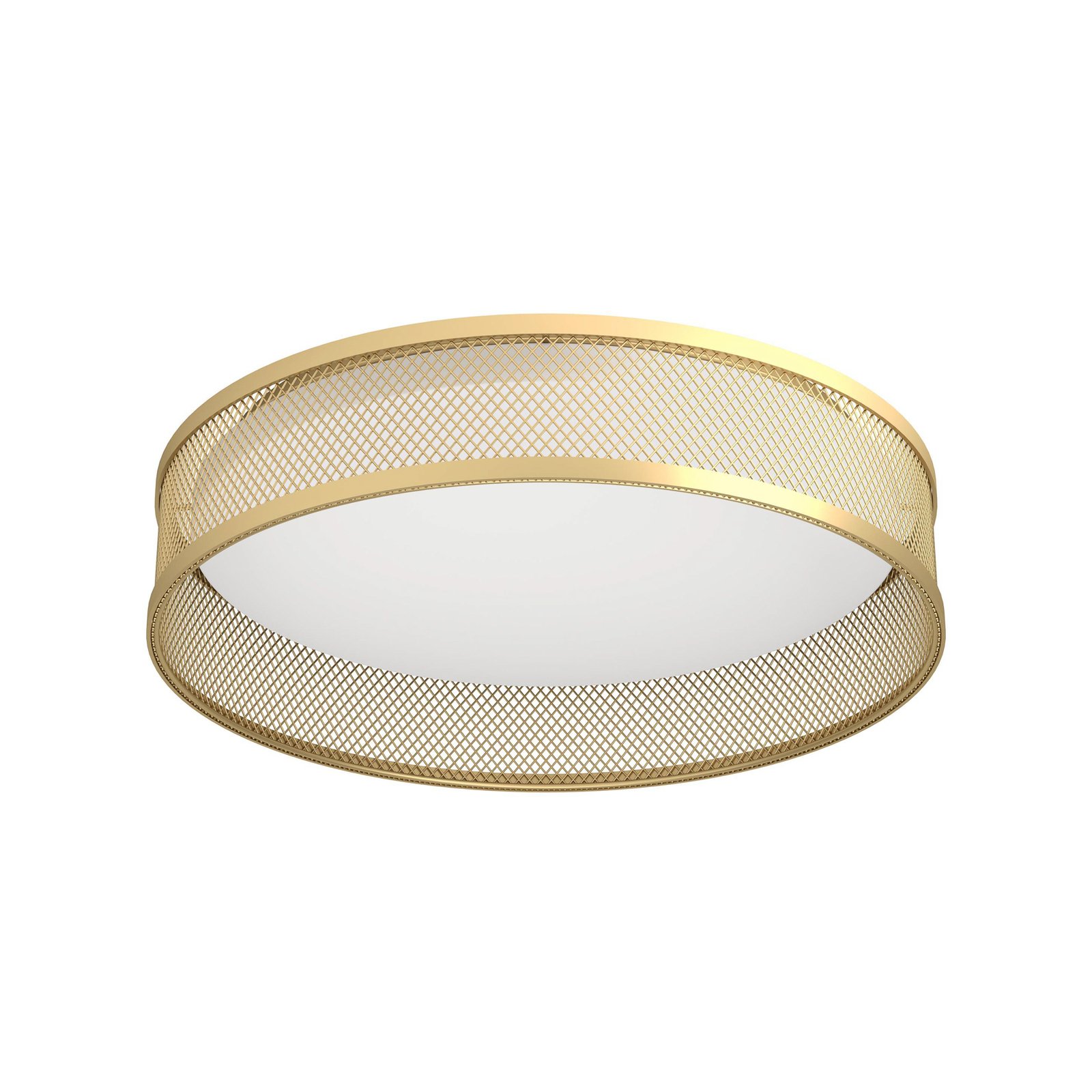 Luppineria LED ceiling lamp, steel mesh, brass