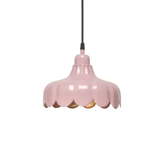 Lampenwelt PR Home Hängelampe Wells Small, pink/gold, Ø 24 cm, Stecker