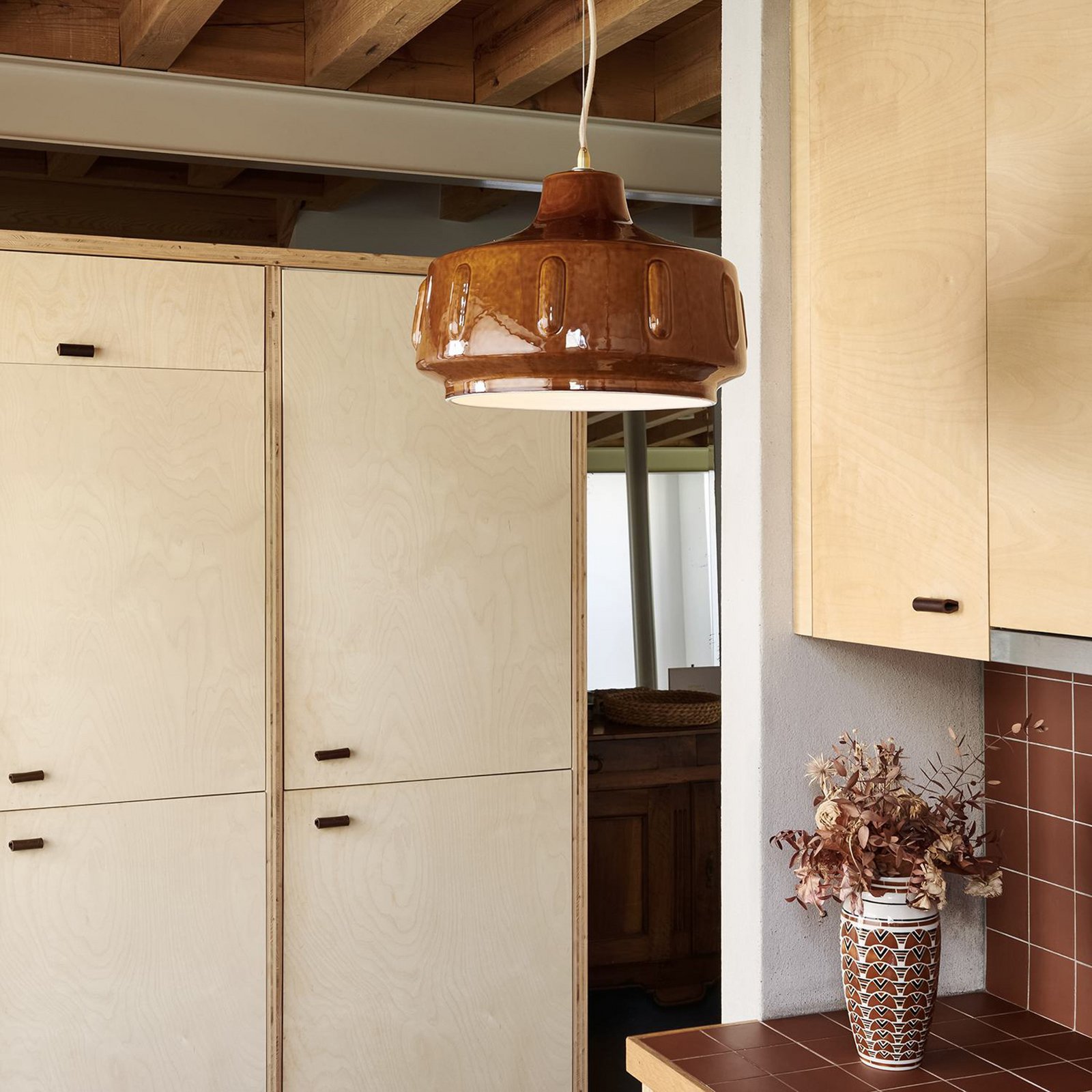 Jimmy Hängelampe Ø 38 cm, braun Keramik - MARKET SET Jimmy Hängelampe Ø 38 cm, braun Keramik - MARKET SET