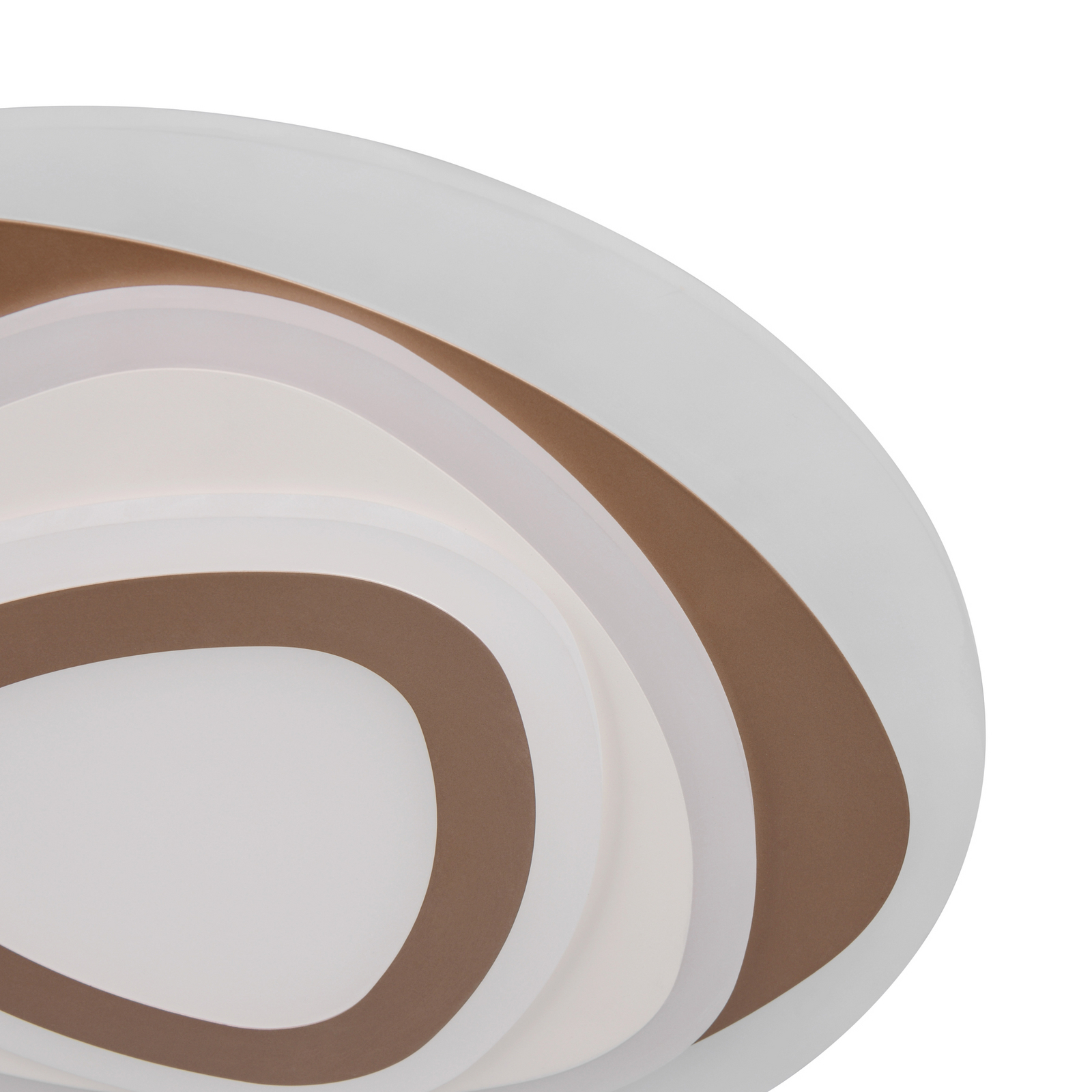 Plafoniera LED Zilo, bianco/caffè, metallo, telecomando Plafoniera LED Zilo, bianco/caffè, metallo, telecomando
