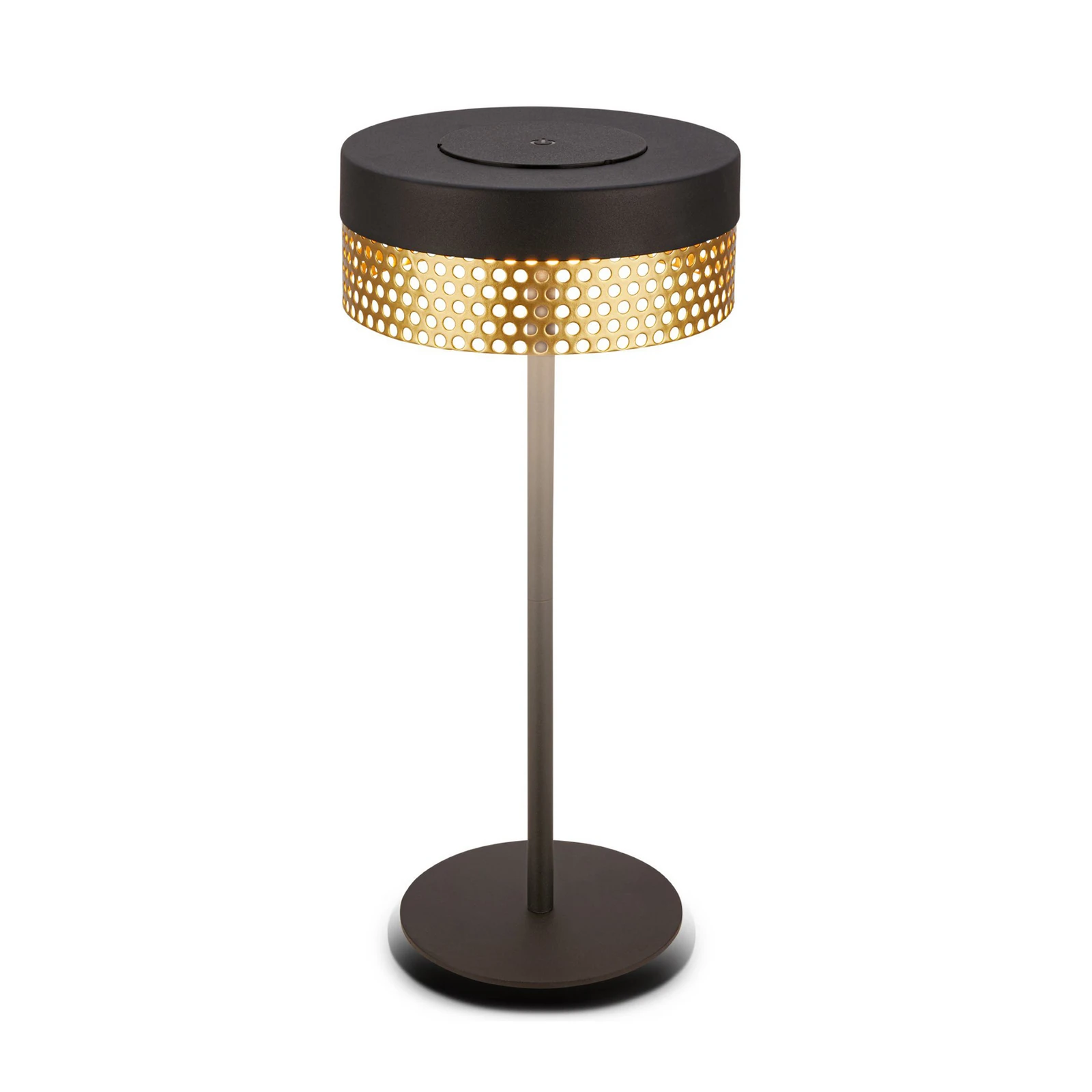 Accu-tafellamp Booha, zwart, metaal, IP44, dimbaar