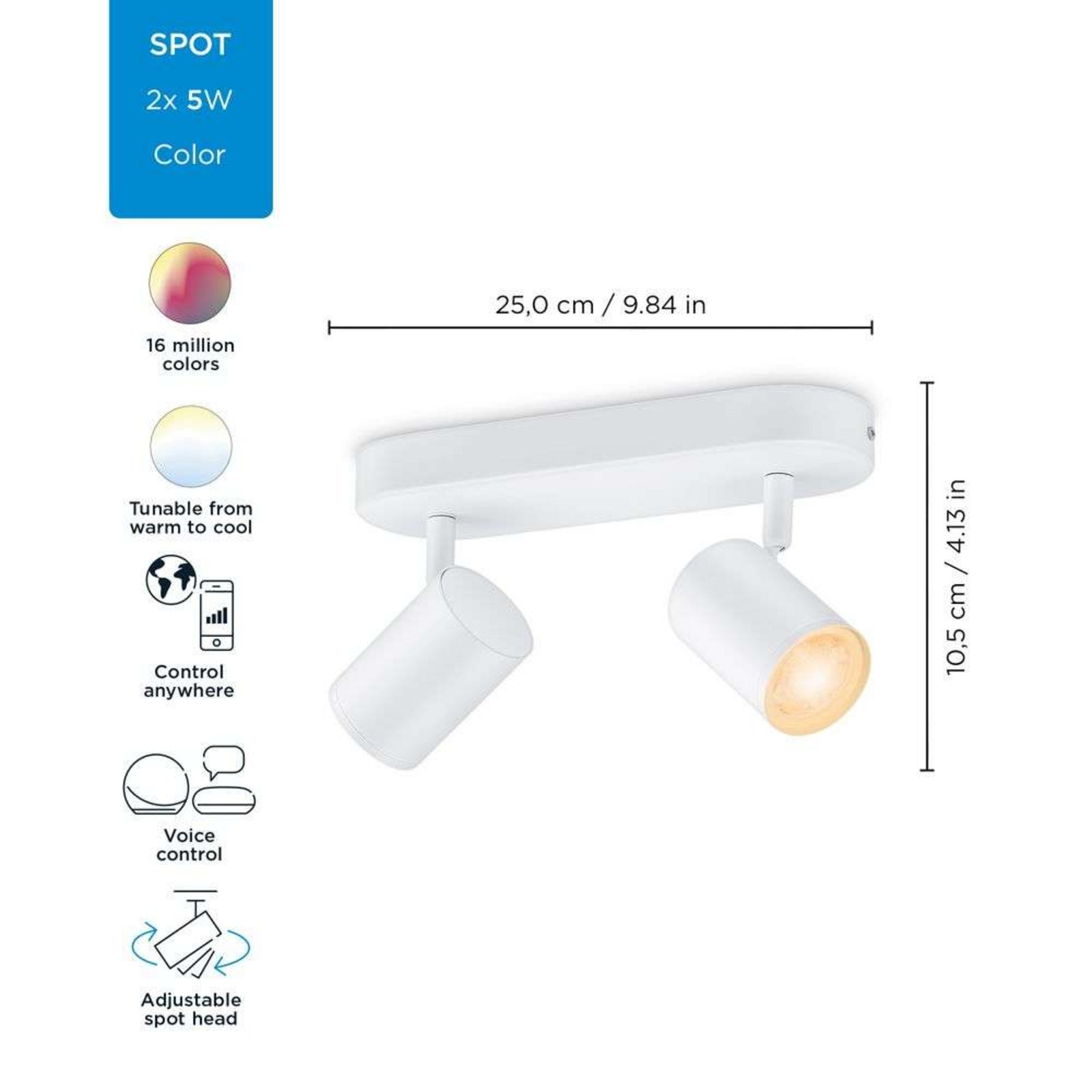 Imageo WiZ 2 Plafonieră RGB White - WiZ