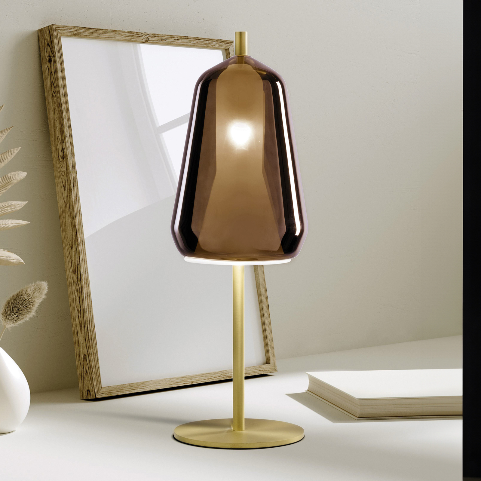 X-Ray table lamp, bronze/gold-coloured, height 39 cm glass