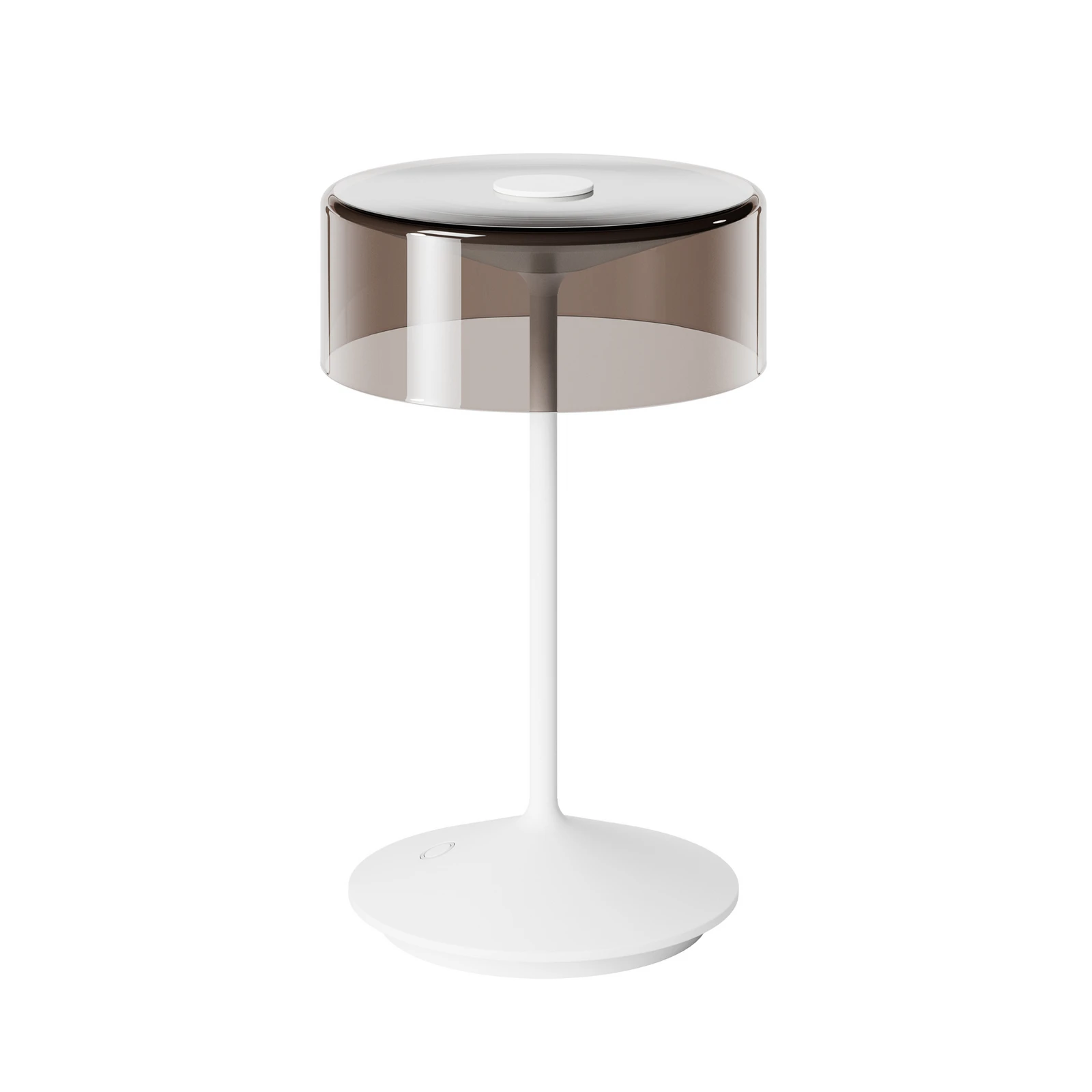 Nabíjecí stolní lampa Numotion LED, bílá, sklo, IP54, stmívatelná