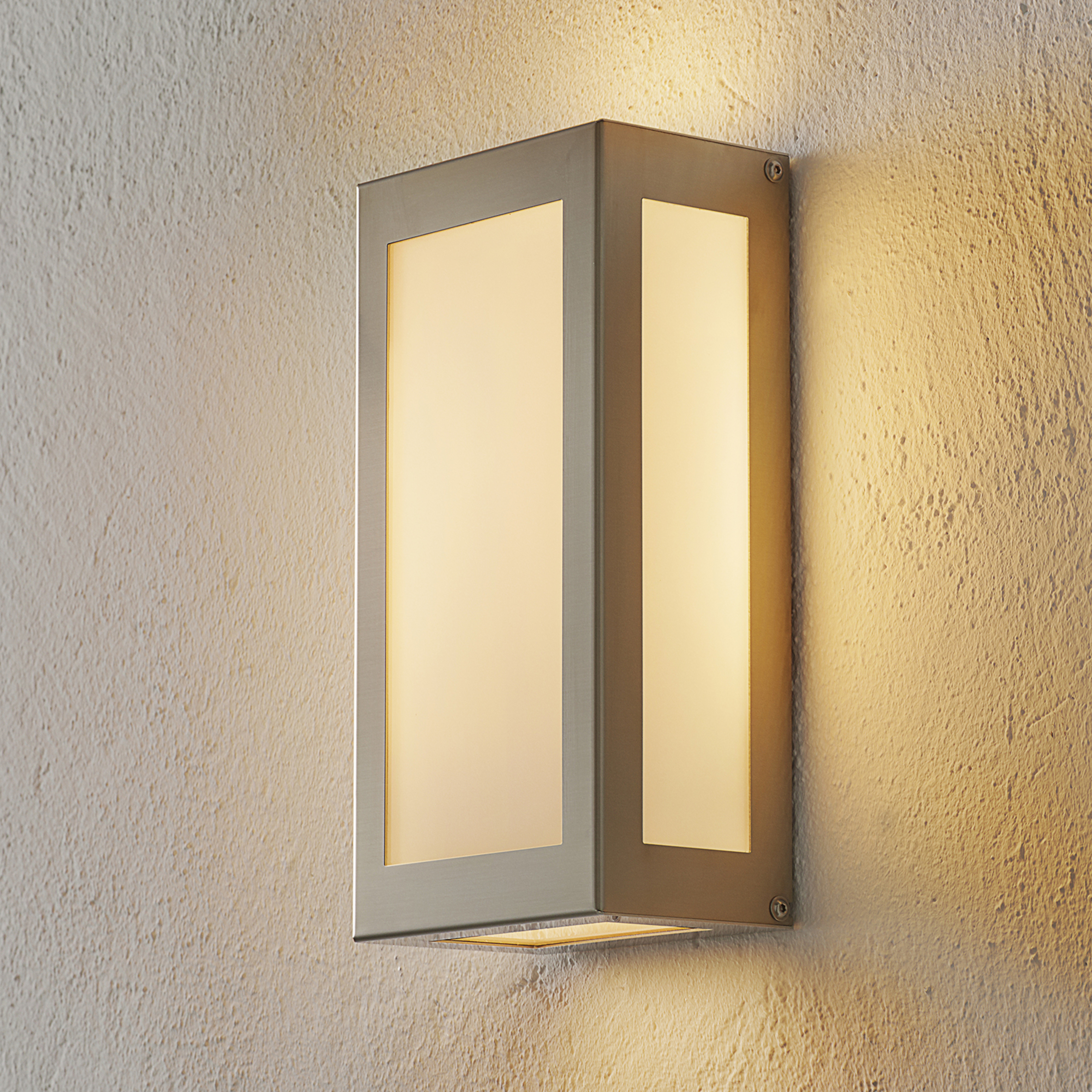 Candeeiro de parede exterior LED com sensor Aqua Rain, aço inoxidável