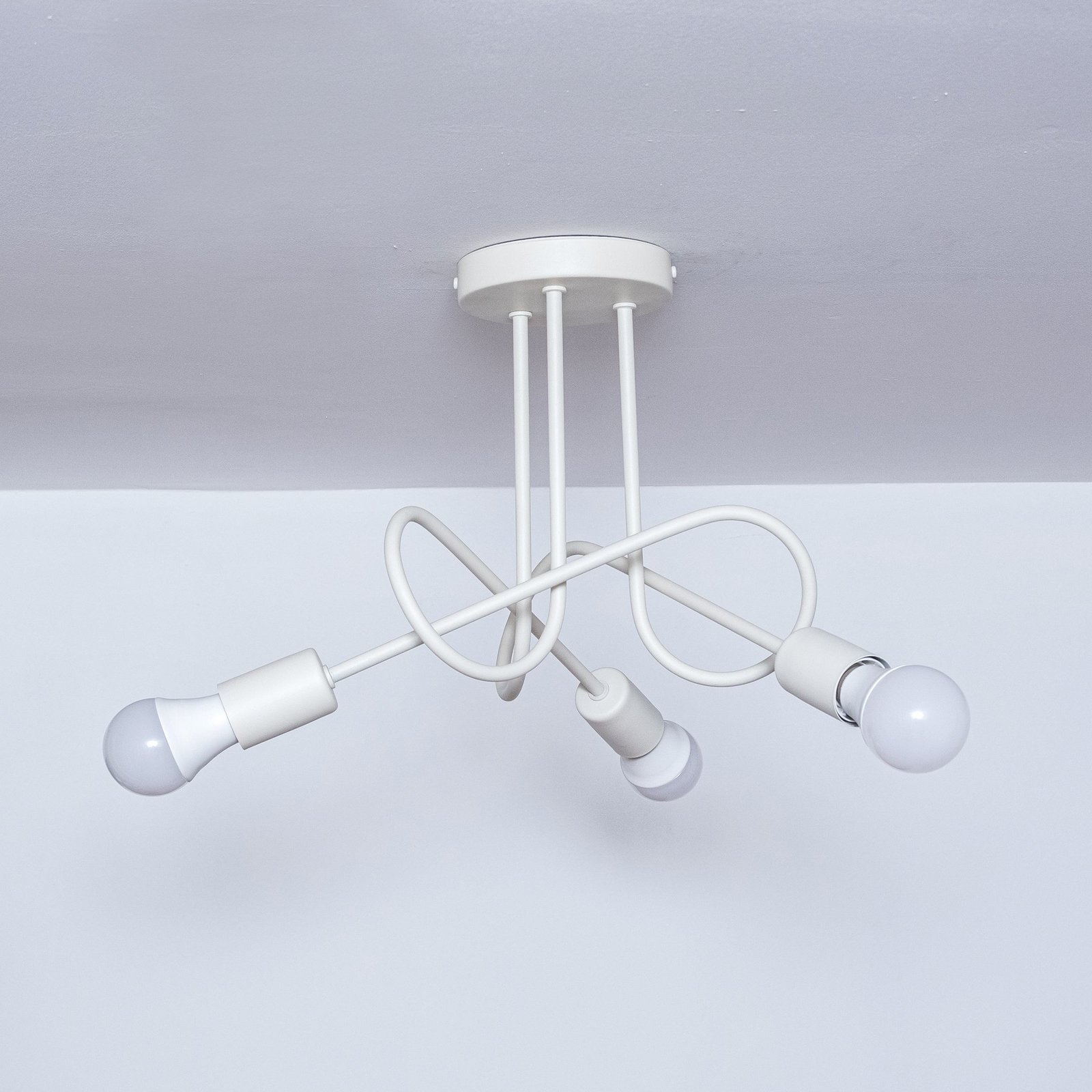 Oxford ceiling light, sand, Ø 44 cm, metal, 3-bulb, E27
