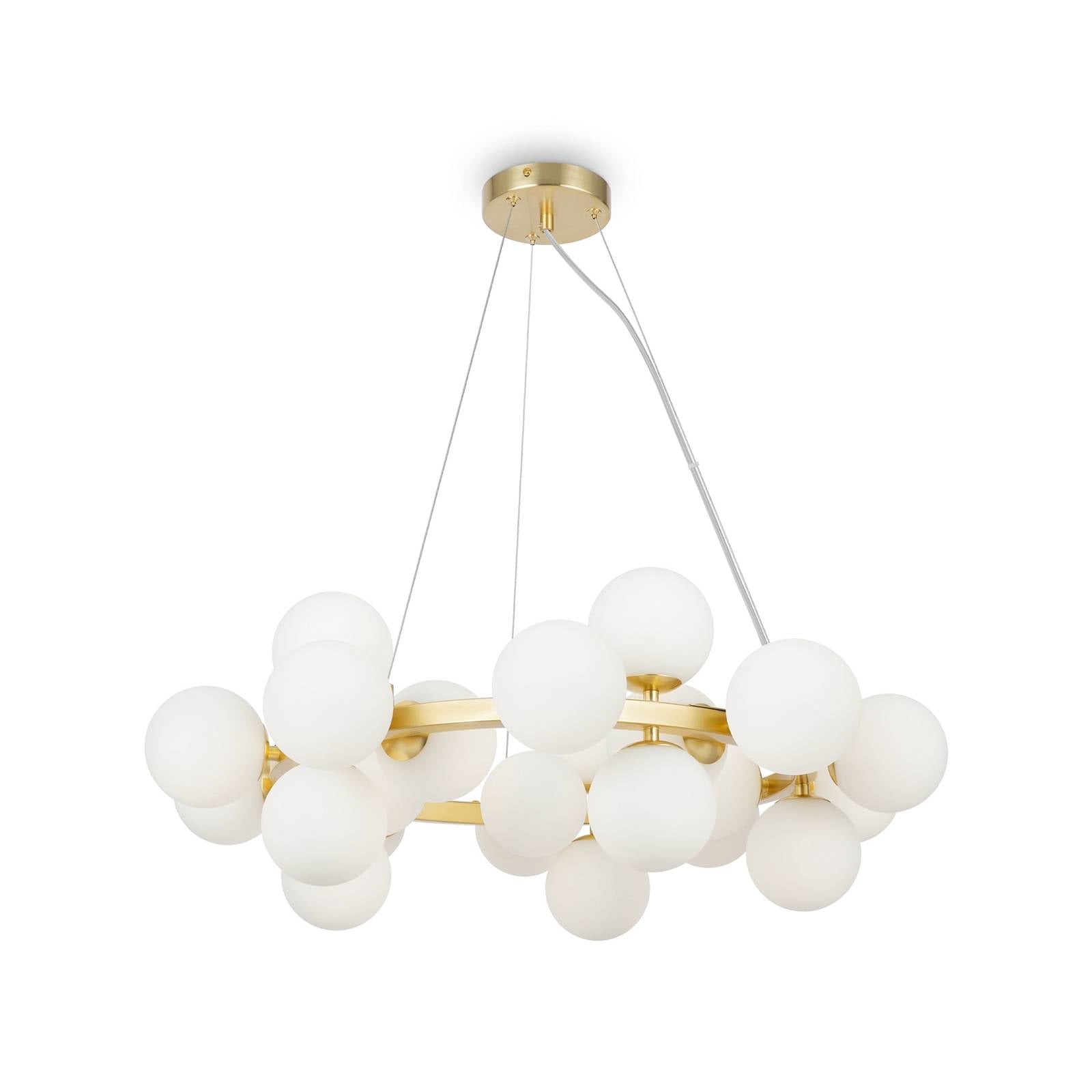 Dallas Moderne 25-flammige Kugel-Pendel-Deckenleuchte Gold Schirm mattweiß G9 - Maytoni