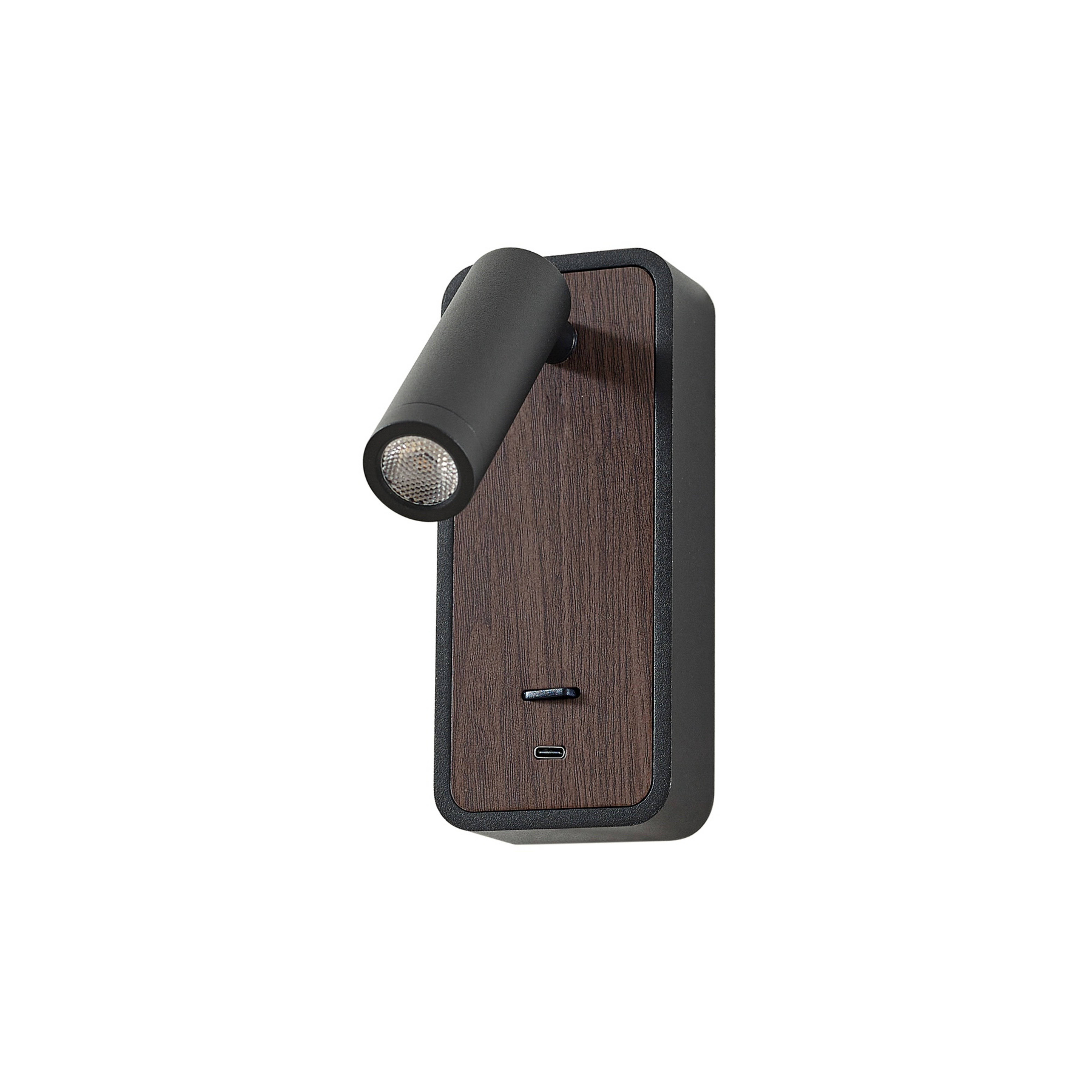 Tallis LED nástenné svetlo, čierne, USB-C, pohyblivé - Lindby