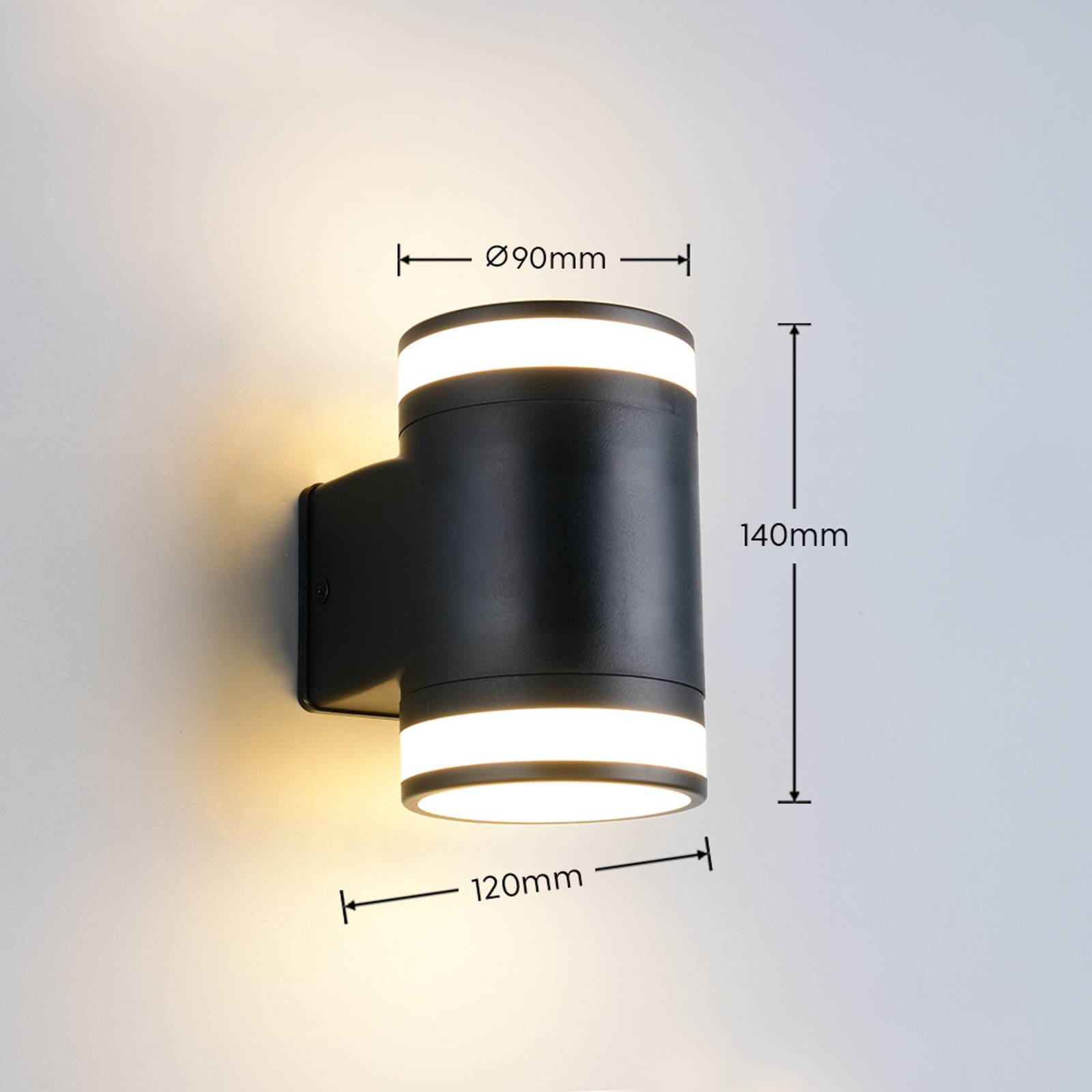 Reality Leuchten Applique d'extérieur LED Cusco, noir, hauteur 14 cm, IP44 GX53-LED